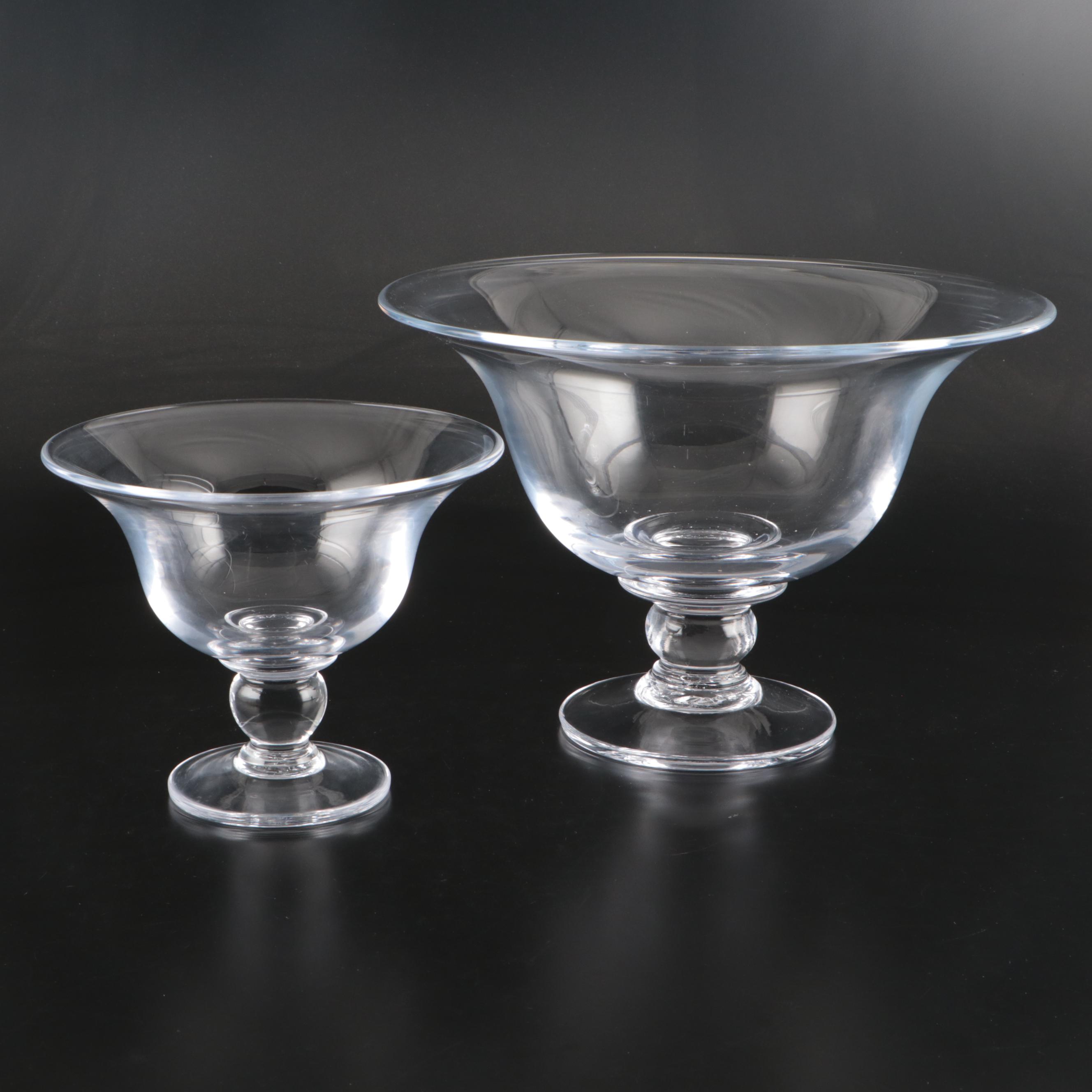 Simon Pearce "Heartland" Footed Glass Bowls