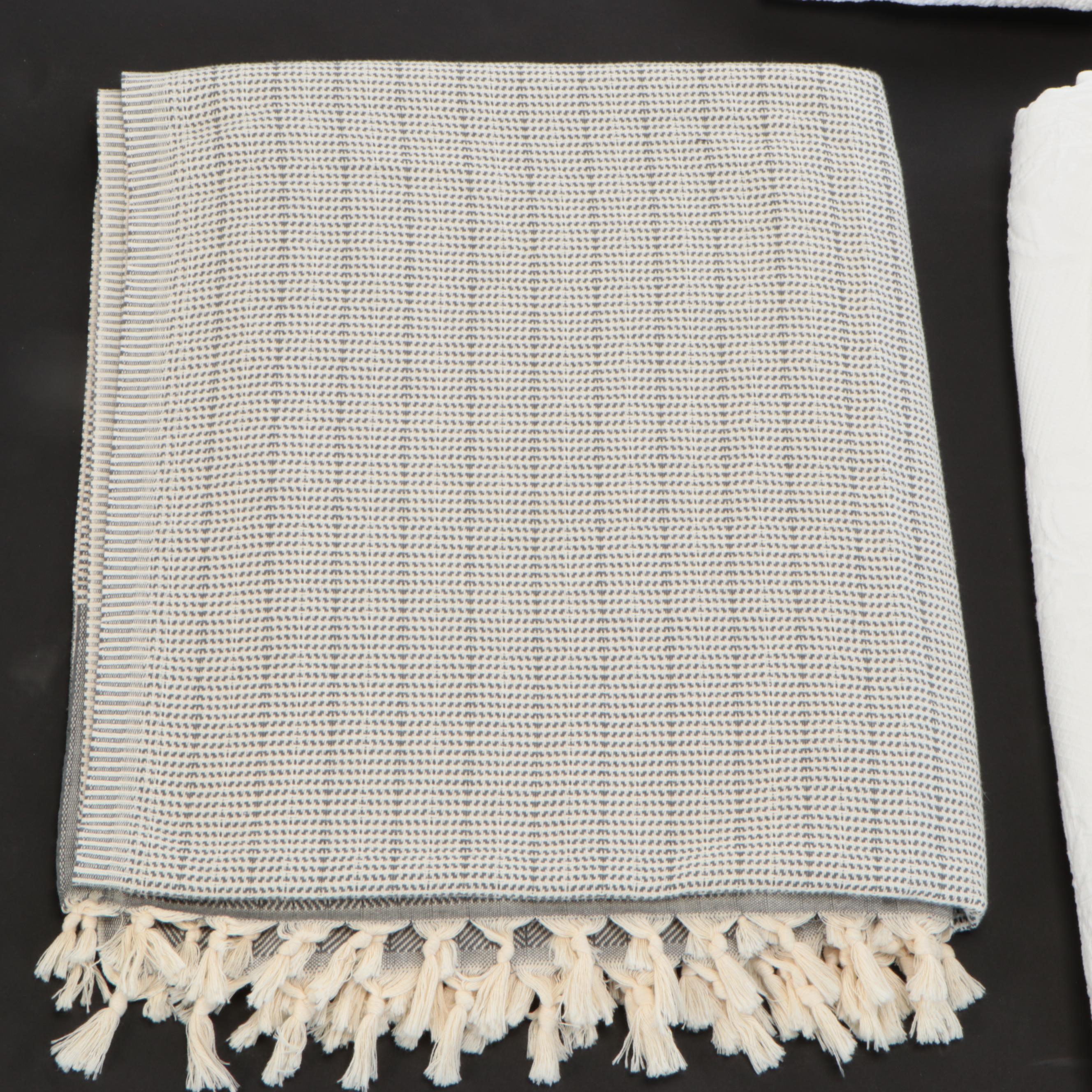 SunKissed Wool Throw with Quilted Cotton Blend Coverlet and Pillow Cases