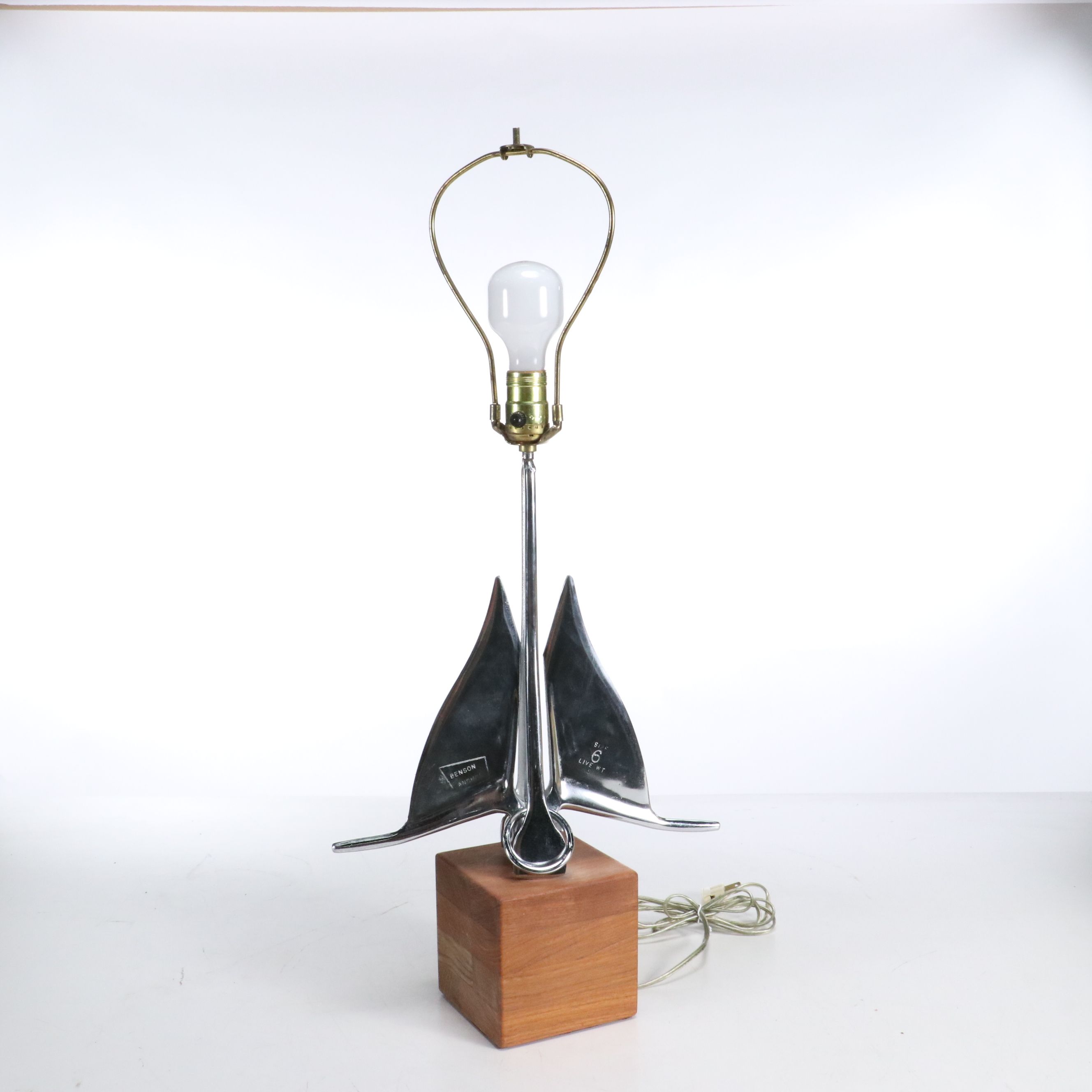 Modern Benson Anchor #6 Slip Ring Fluke Anchor Lamp with Drum Shade