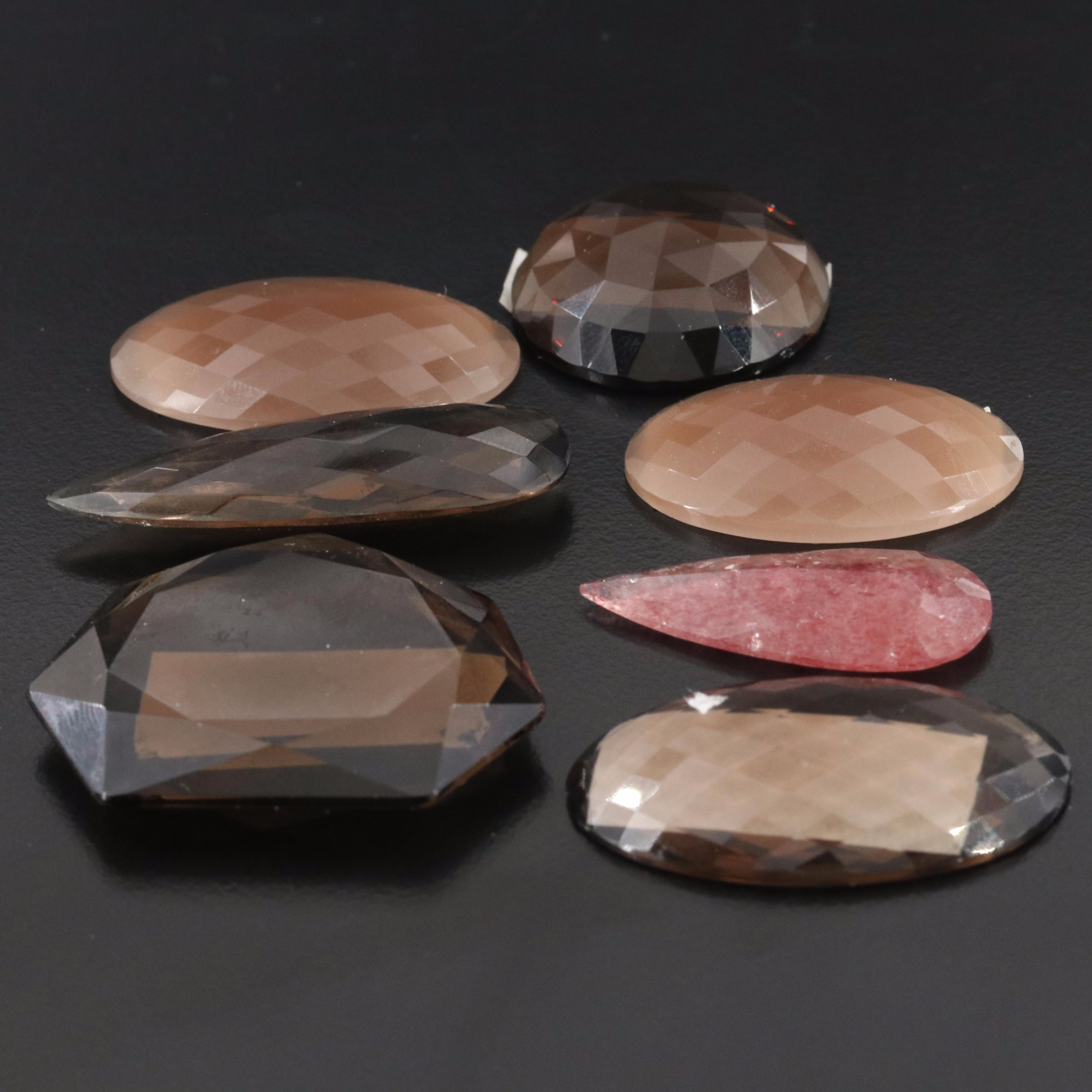 Loose 198.14 CTW  Smoky Quartz, Red Aventurine and Sunstone