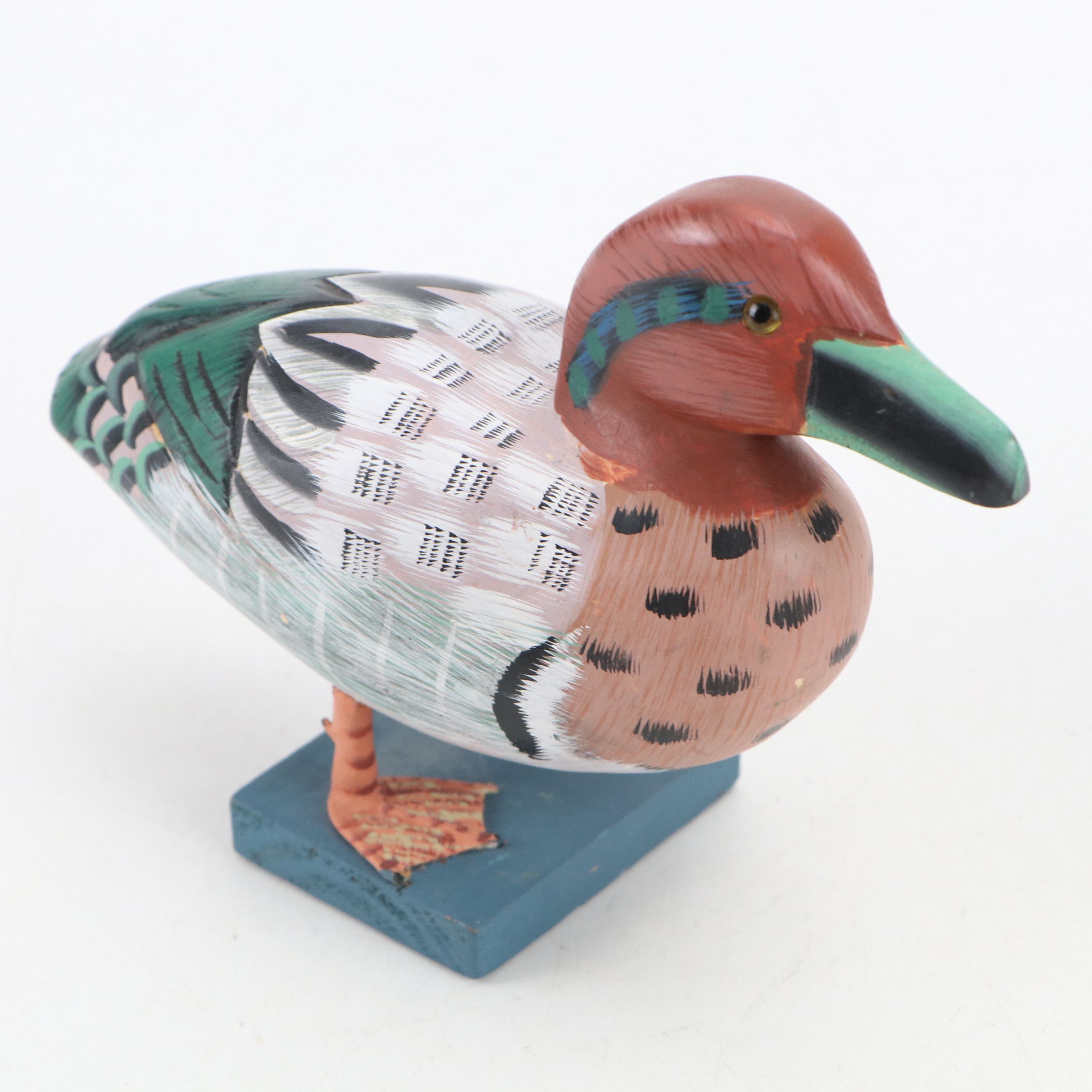 Hand-Painted Wooden Duck Figurines
