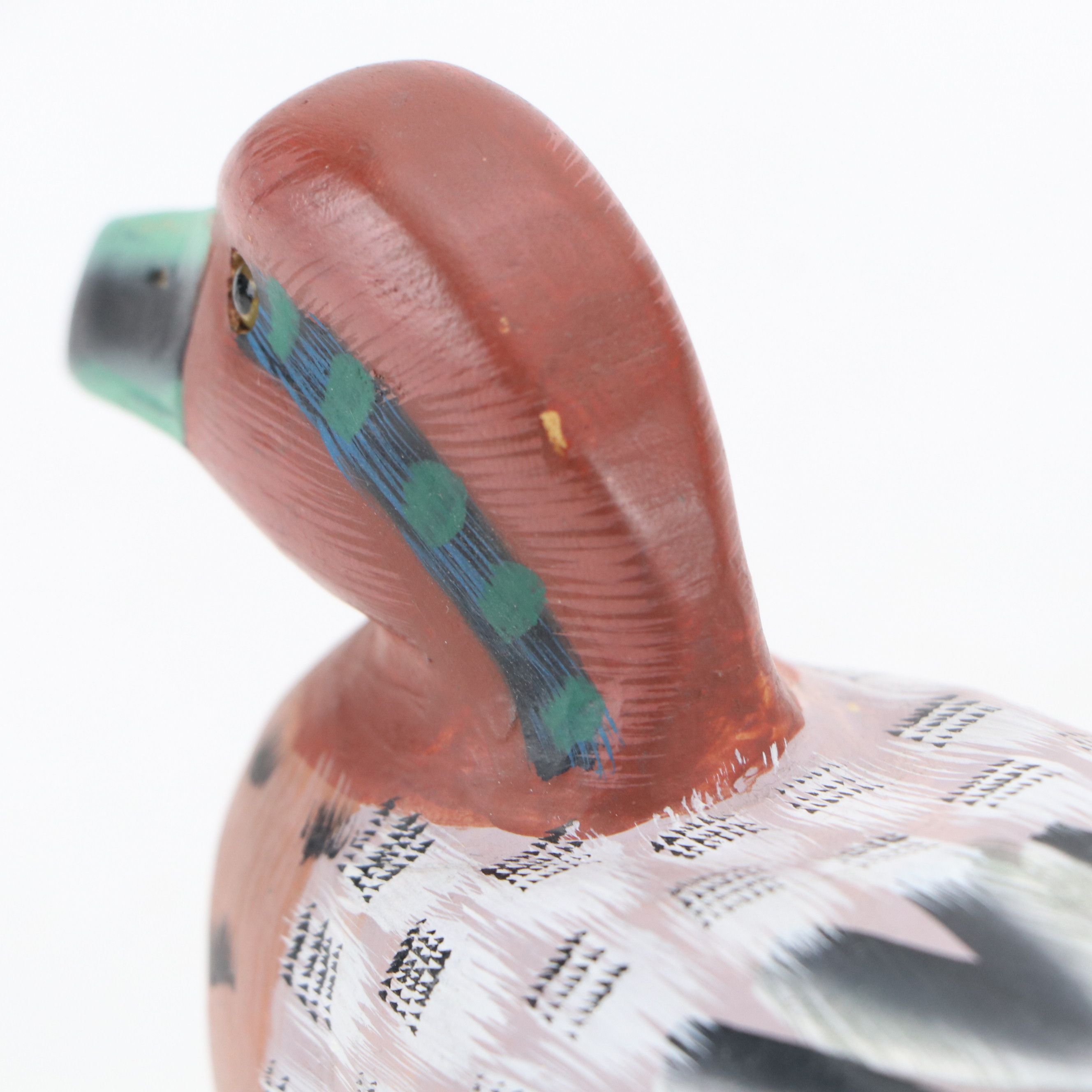 Hand-Painted Wooden Duck Figurines