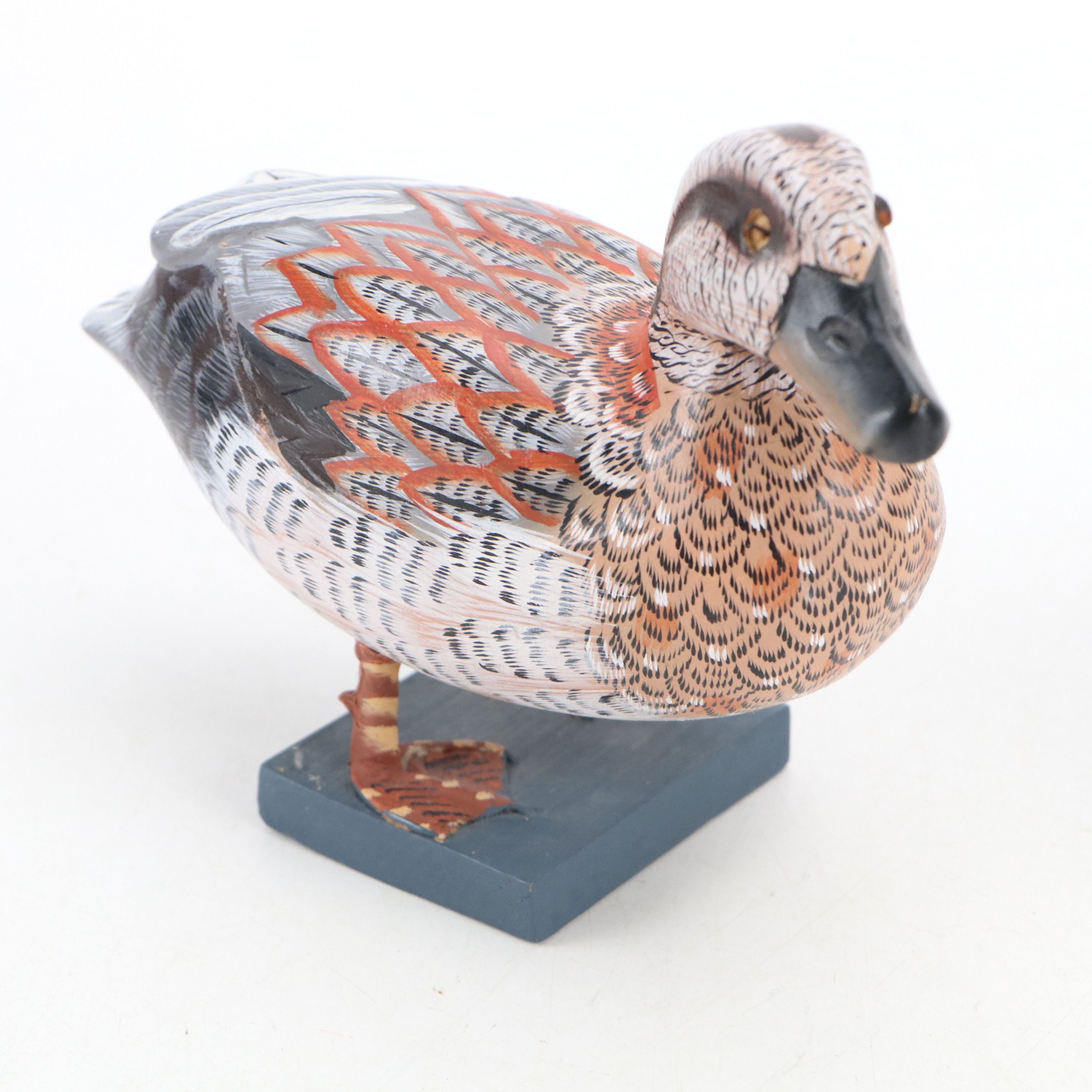 Hand-Painted Wooden Duck Figurines