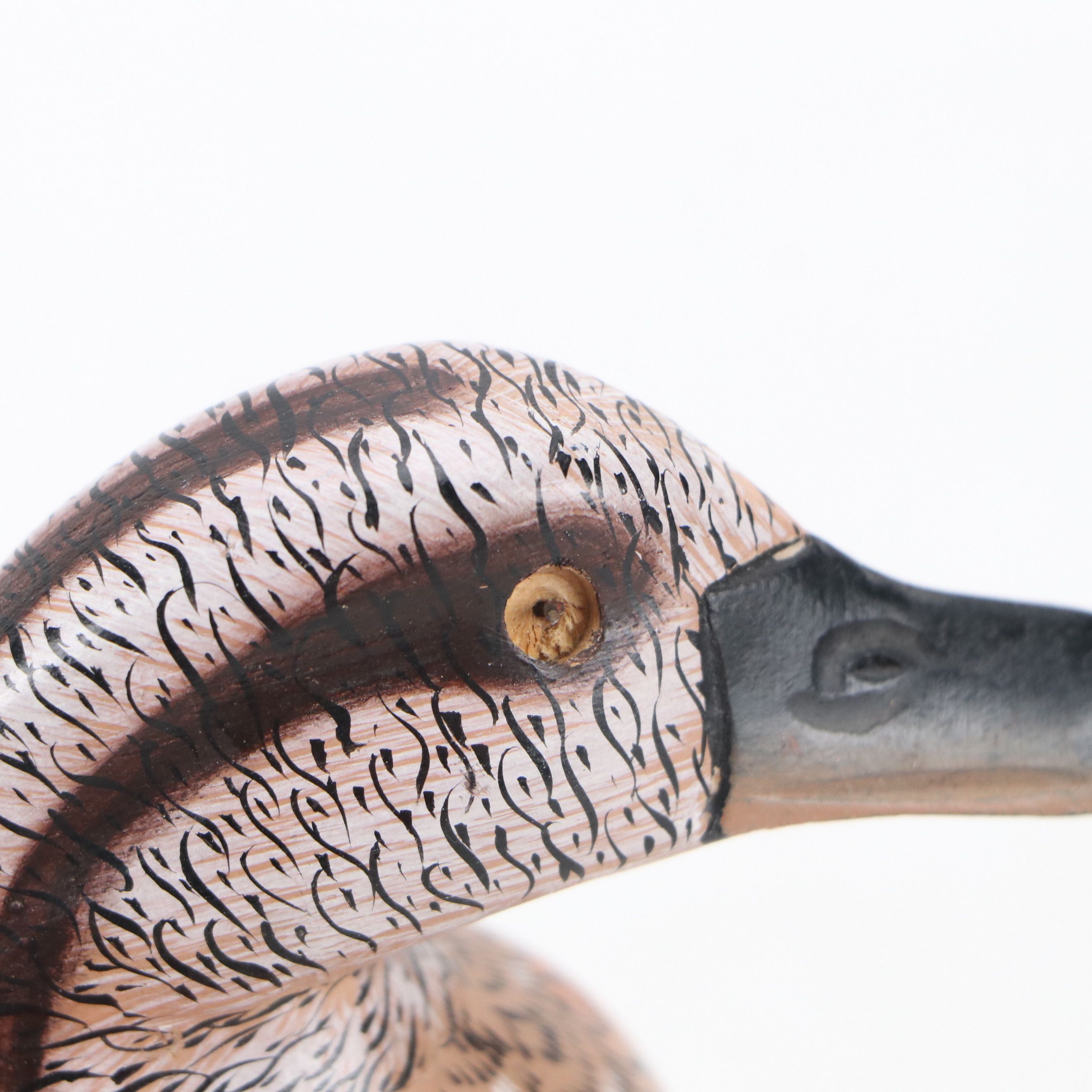 Hand-Painted Wooden Duck Figurines