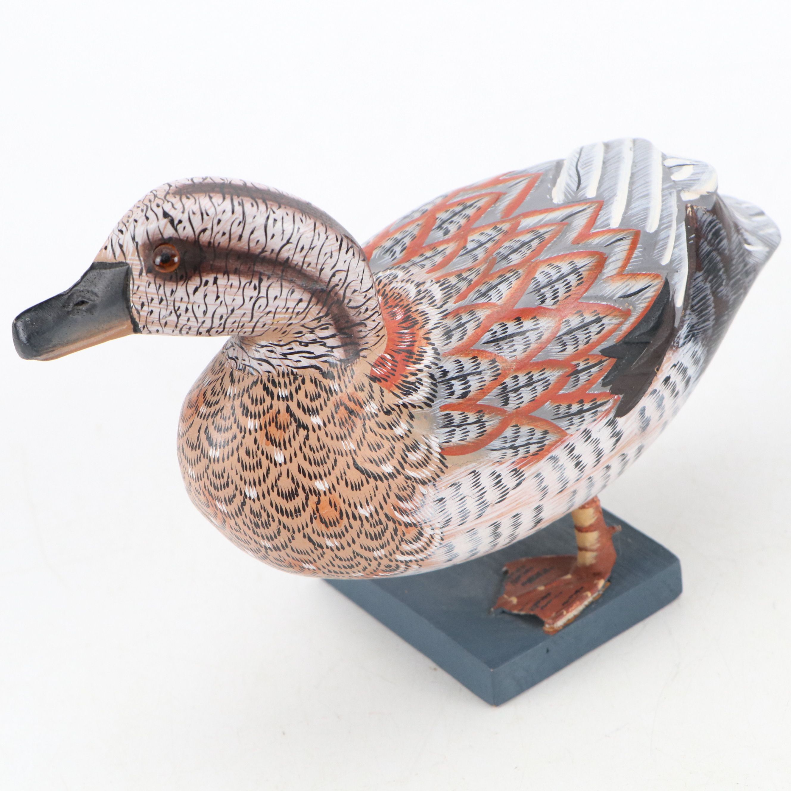 Hand-Painted Wooden Duck Figurines