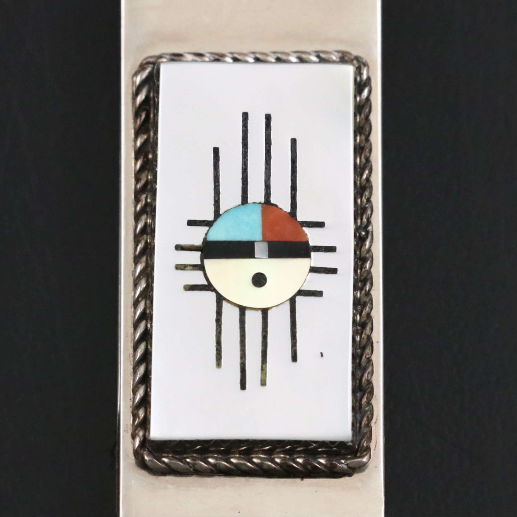 Hustito (Zuni) Inlaid Mother-of-Pearl Money Clip