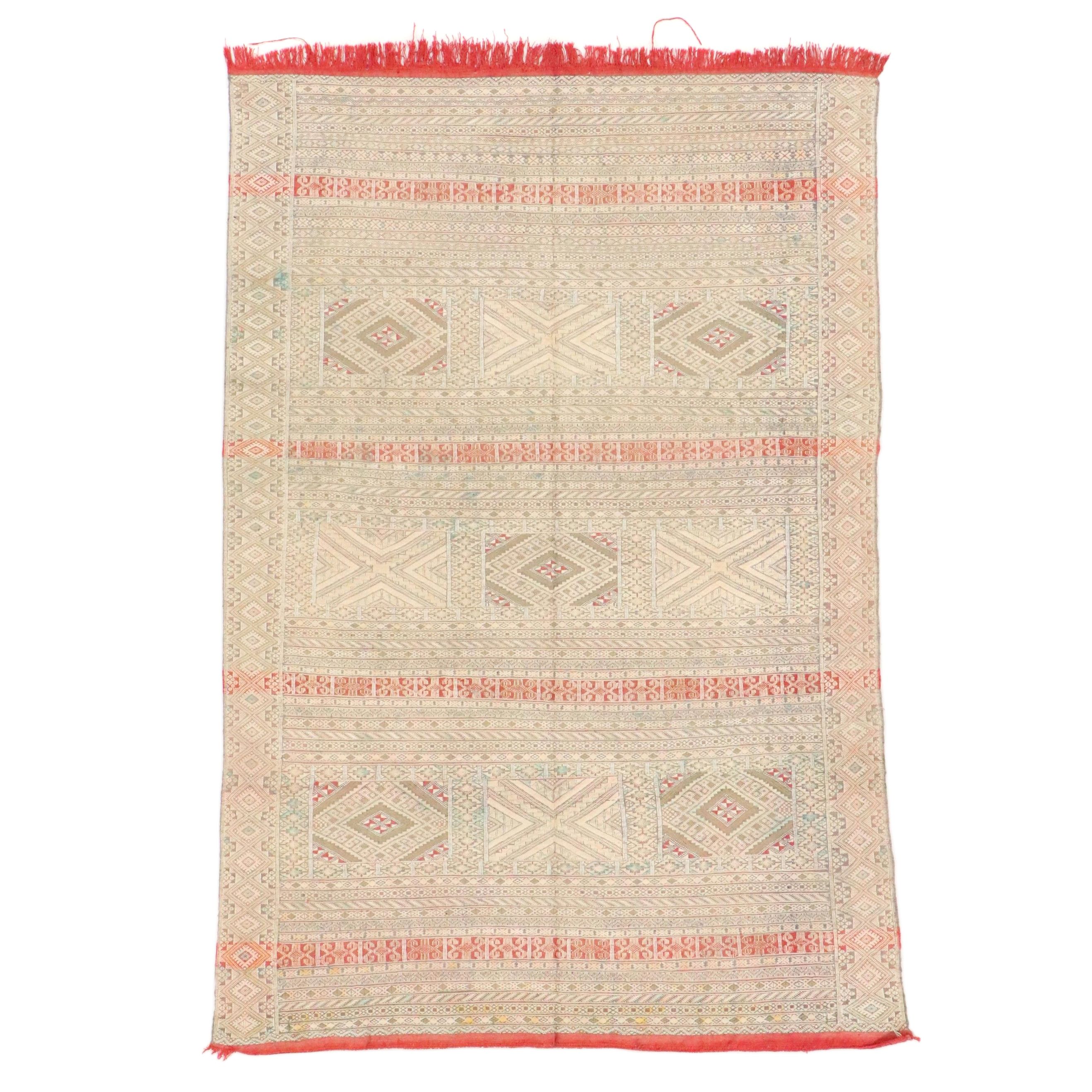 6'4 x 9'7 Handwoven Turkish Mut Cicim Area Rug