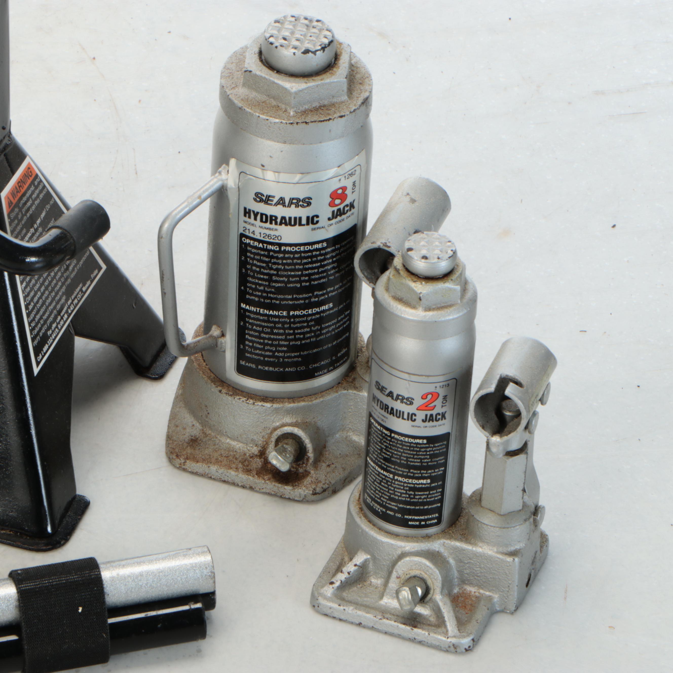 Craftsman Jack Stands with Sears and Husky Hydraulic Jacks