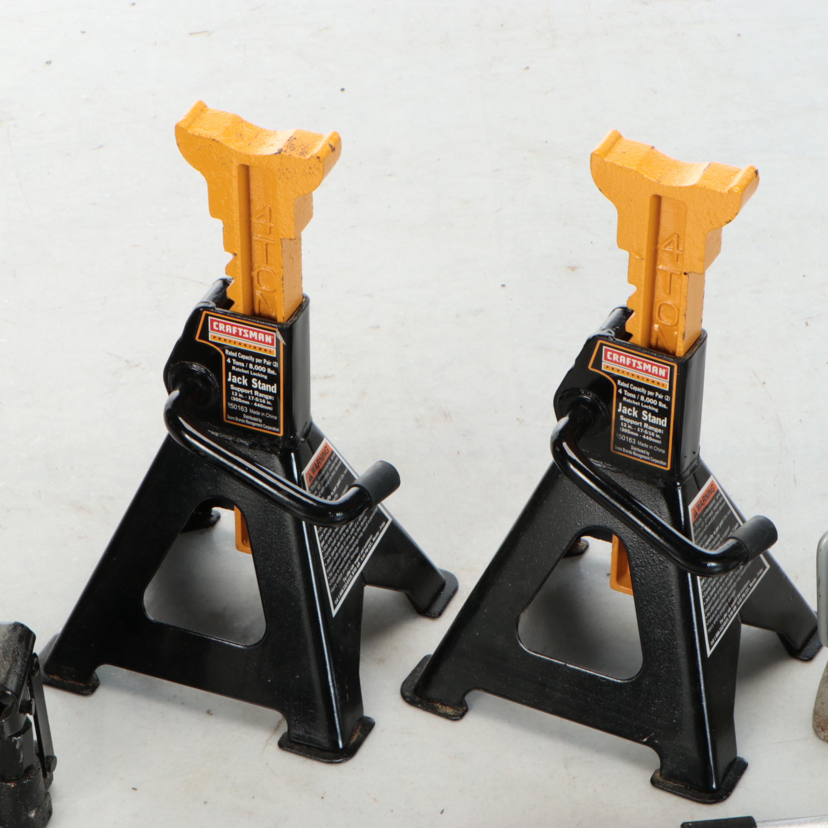 Craftsman Jack Stands with Sears and Husky Hydraulic Jacks