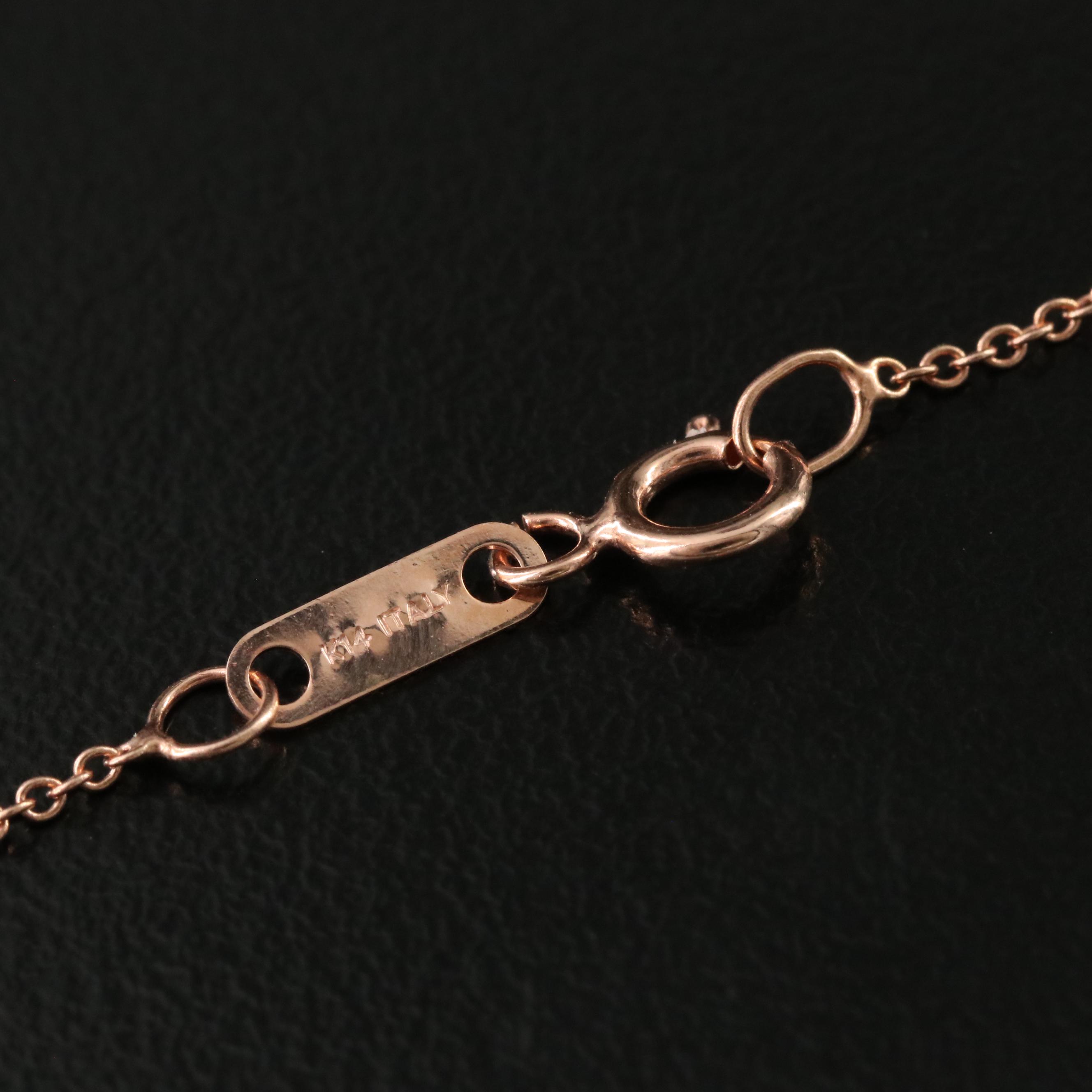 14K Rose Gold 5.00 CT Lab Grown Diamond Pendant Necklace with IGI Report