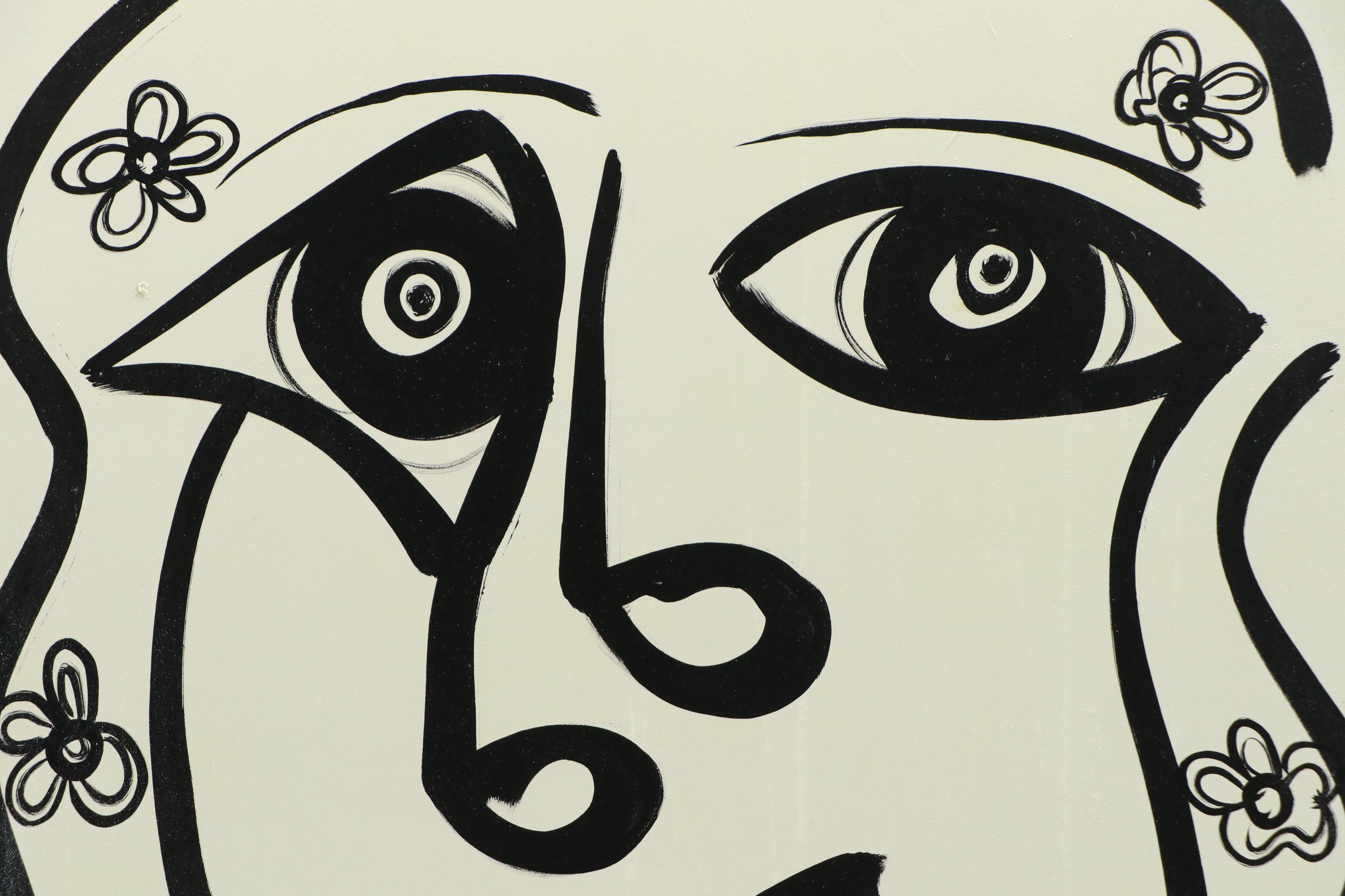 Peter Keil Abstract Portrait Acrylic Painting