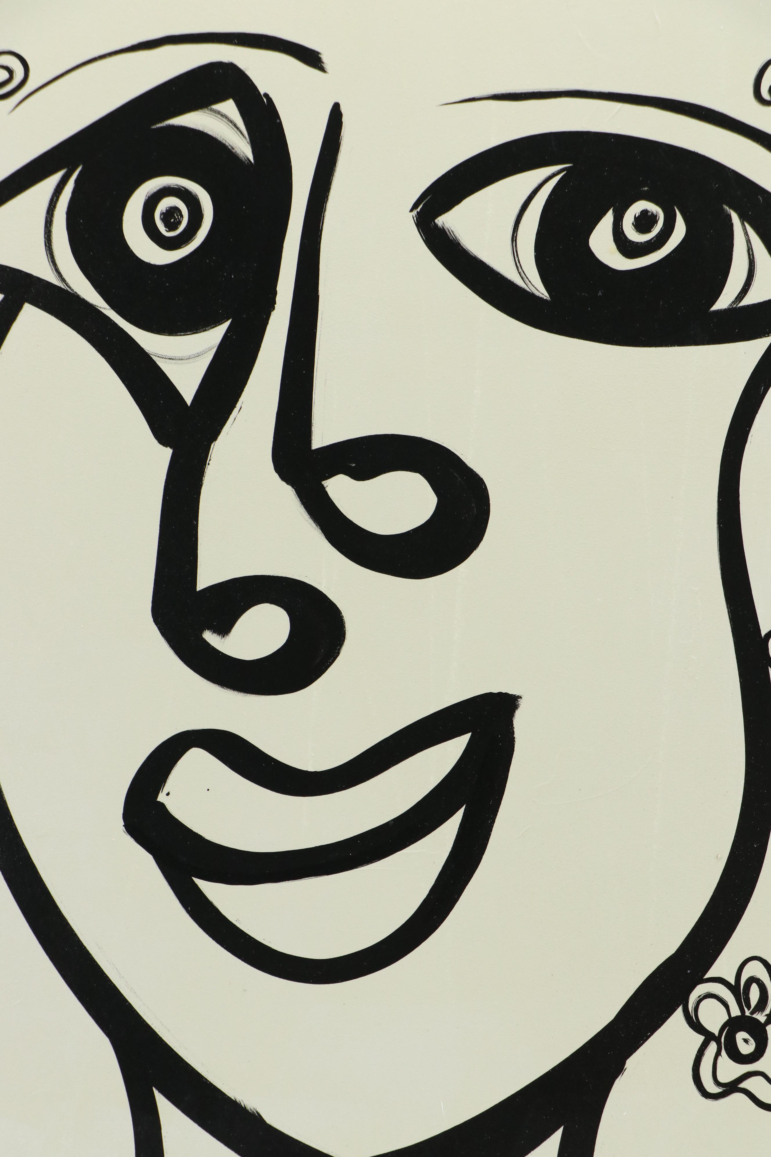 Peter Keil Abstract Portrait Acrylic Painting