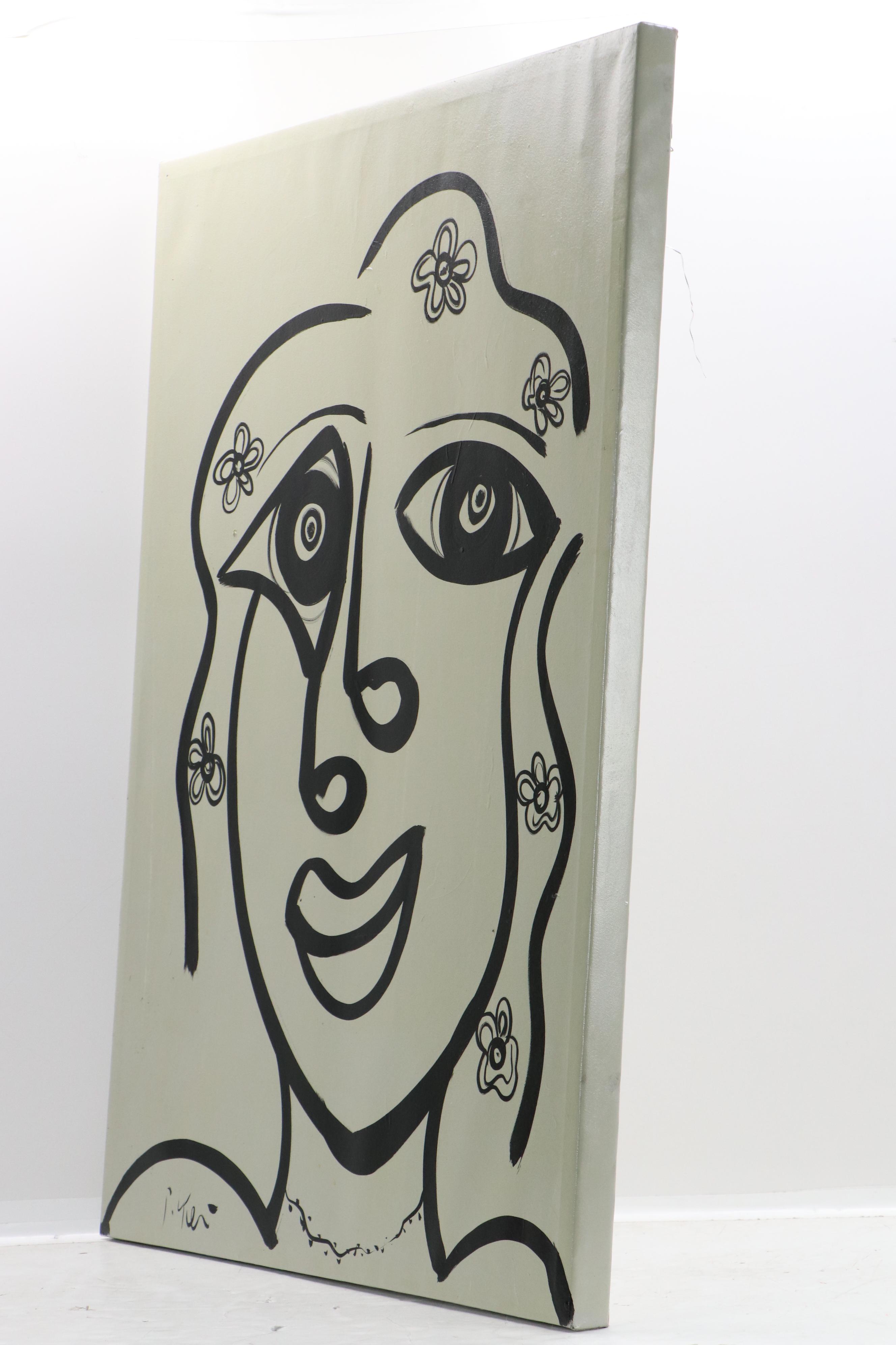 Peter Keil Abstract Portrait Acrylic Painting