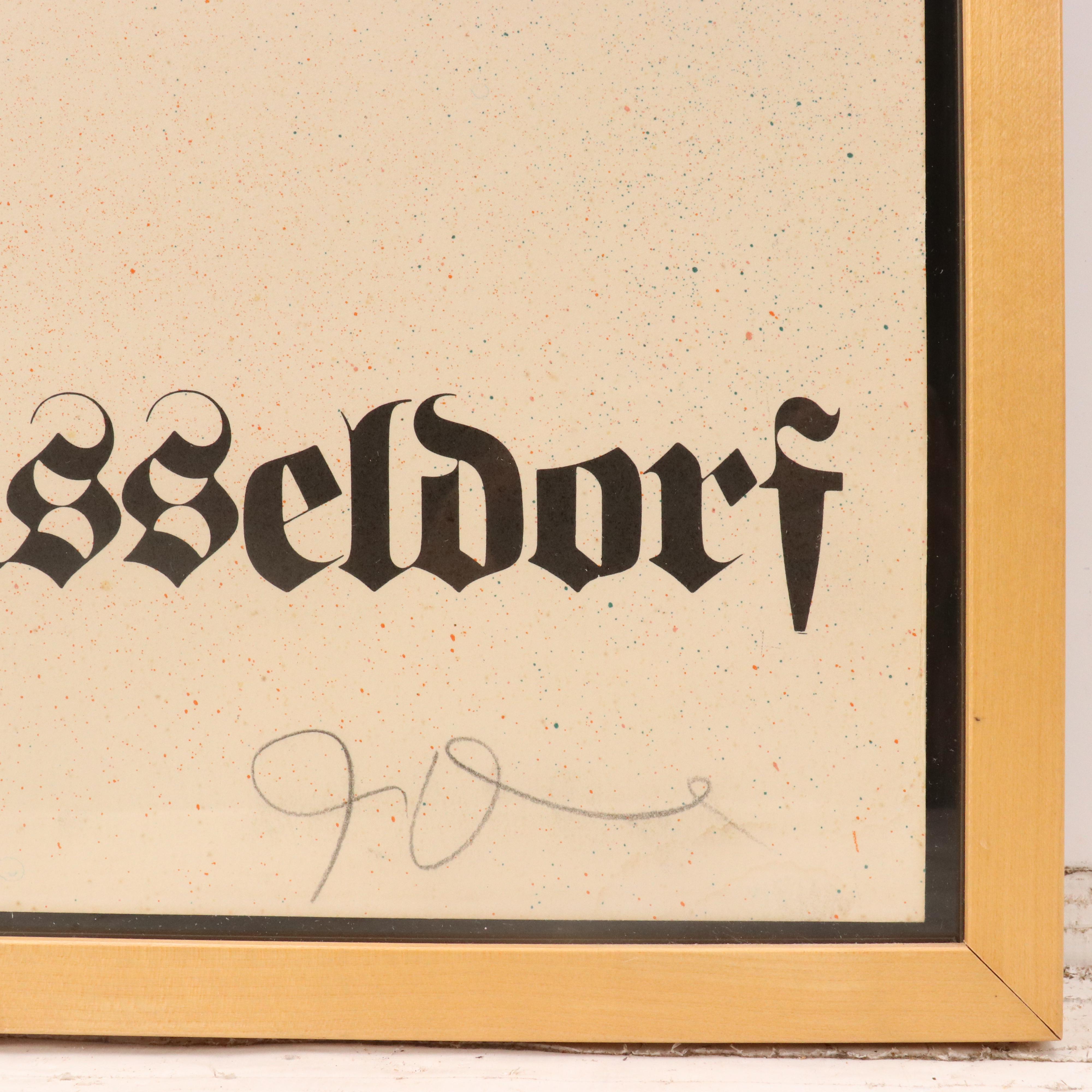 Jim Dine Color Lithograph Poster "Hands" for Städt. Kunsthalle Düssel, 1971