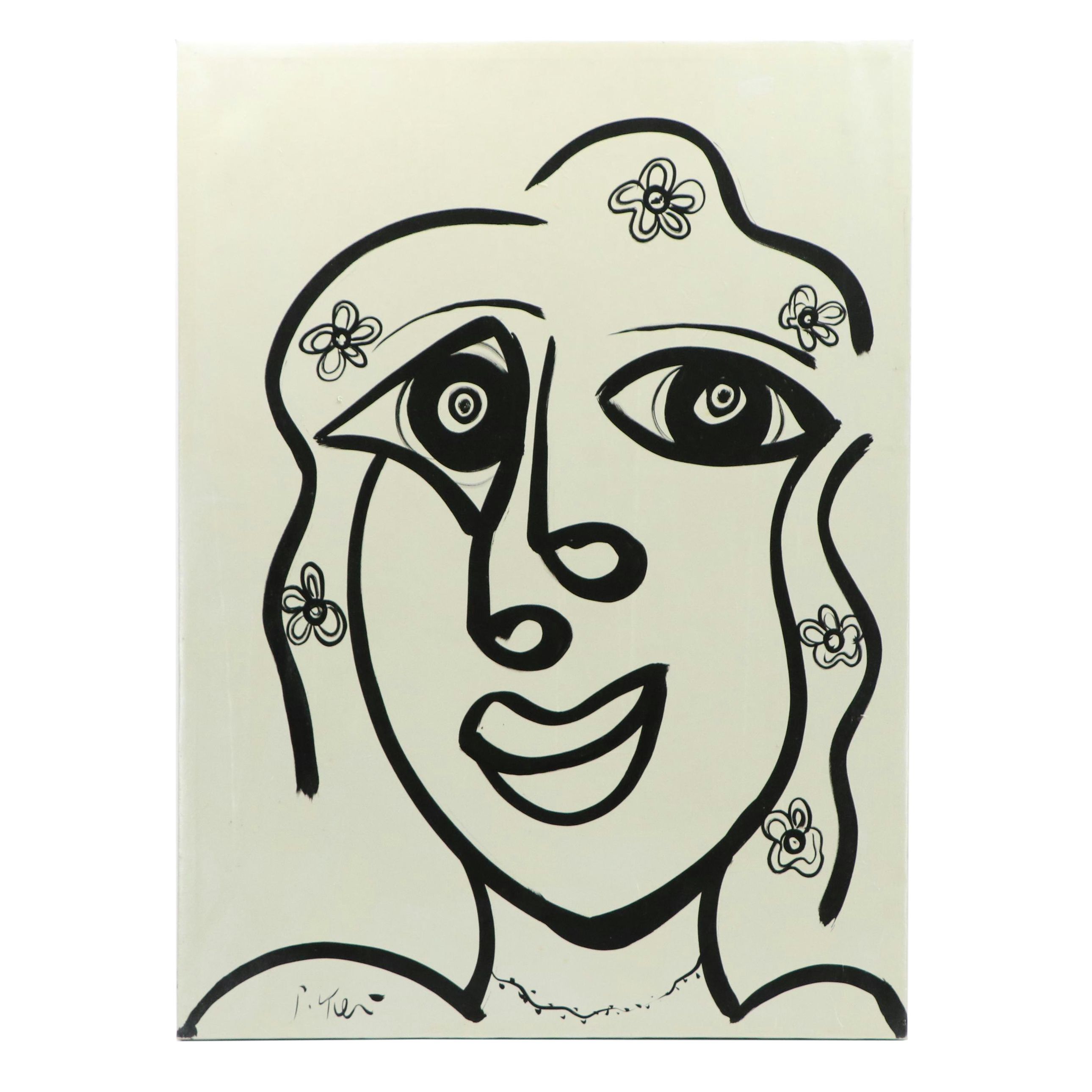 Peter Keil Abstract Portrait Acrylic Painting