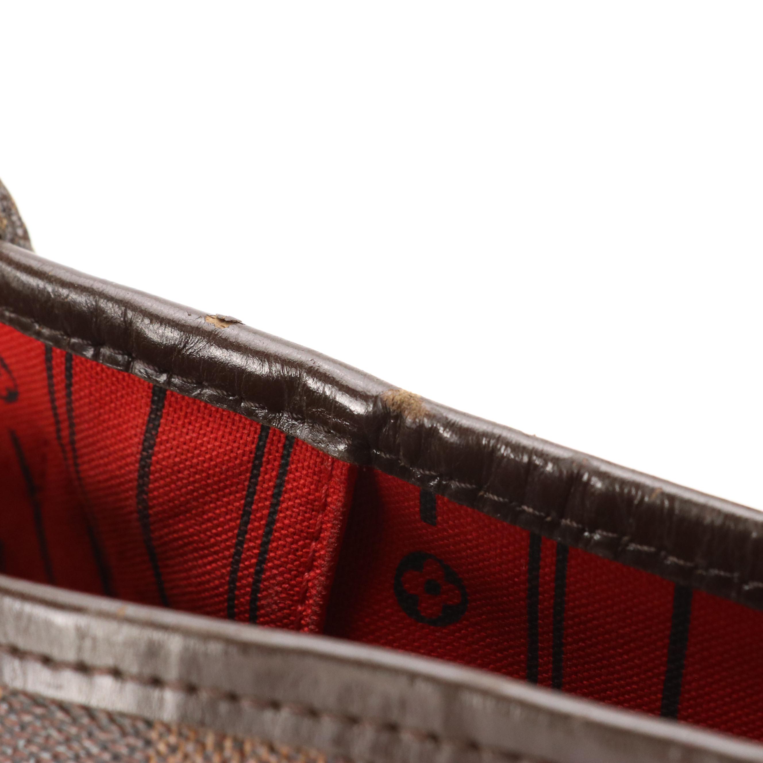 Louis Vuitton Neverfull MM Tote in Damier Ebene Canvas and Leather