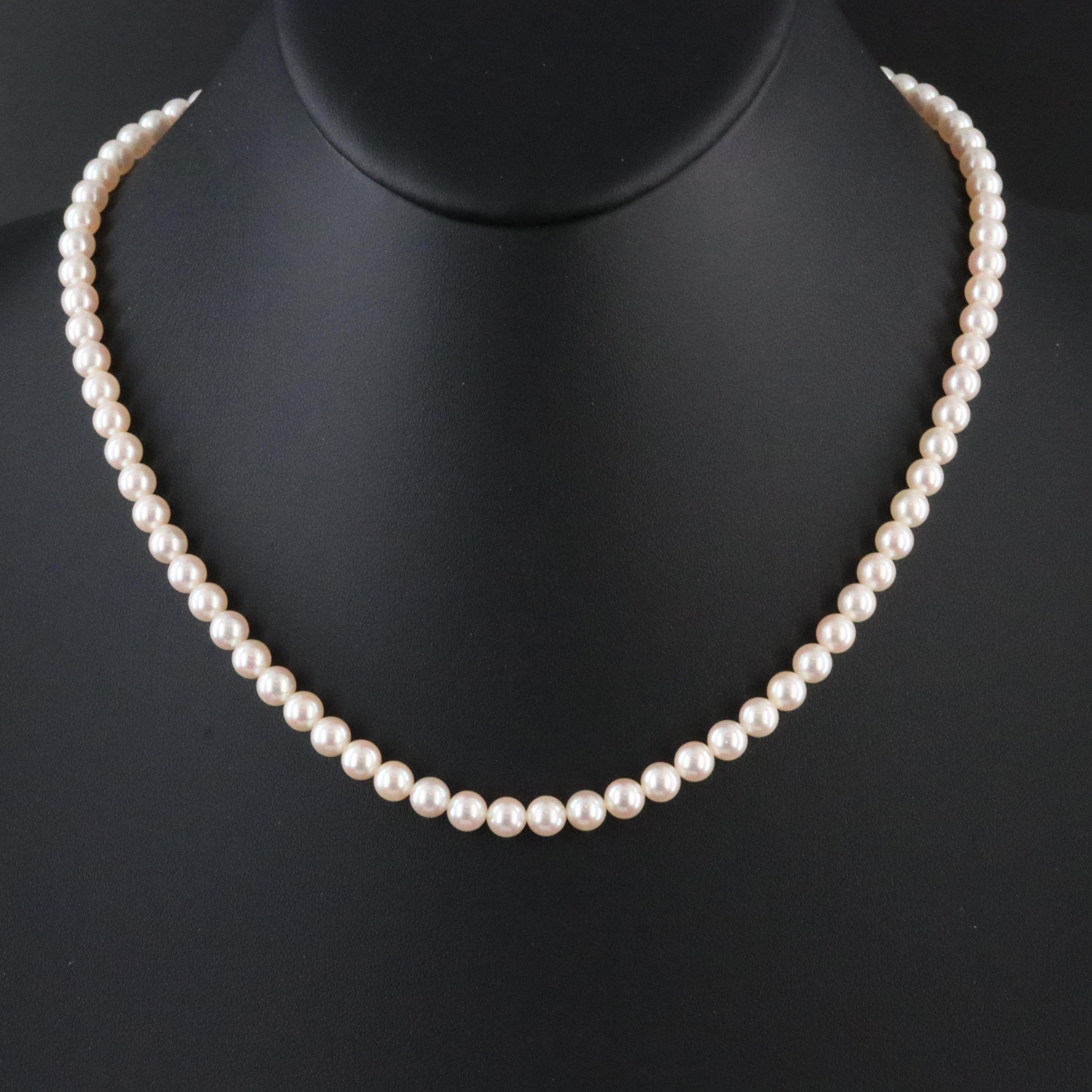 Mikimoto Pearl Necklace with Sterling Clasp