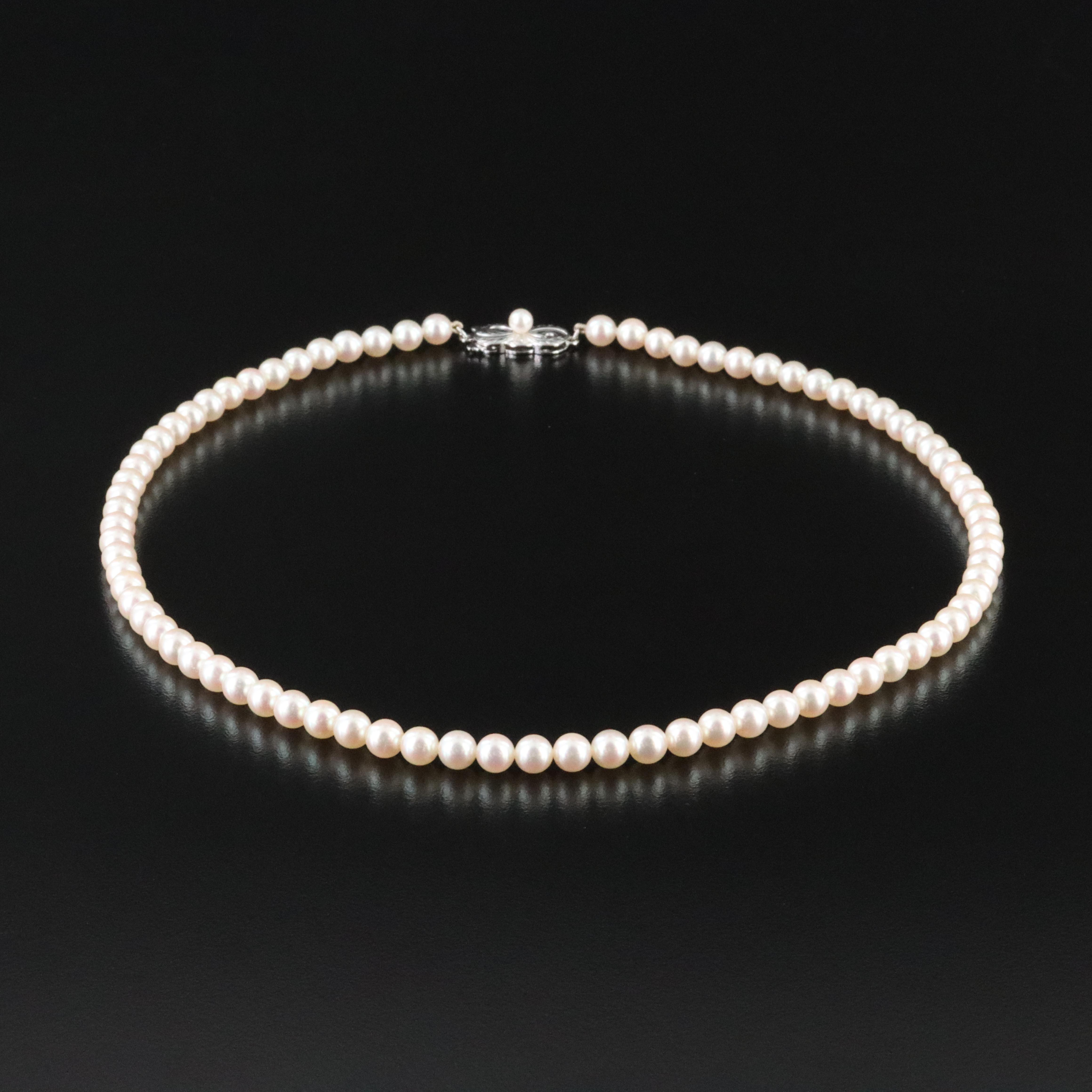 Mikimoto Pearl Necklace with Sterling Clasp