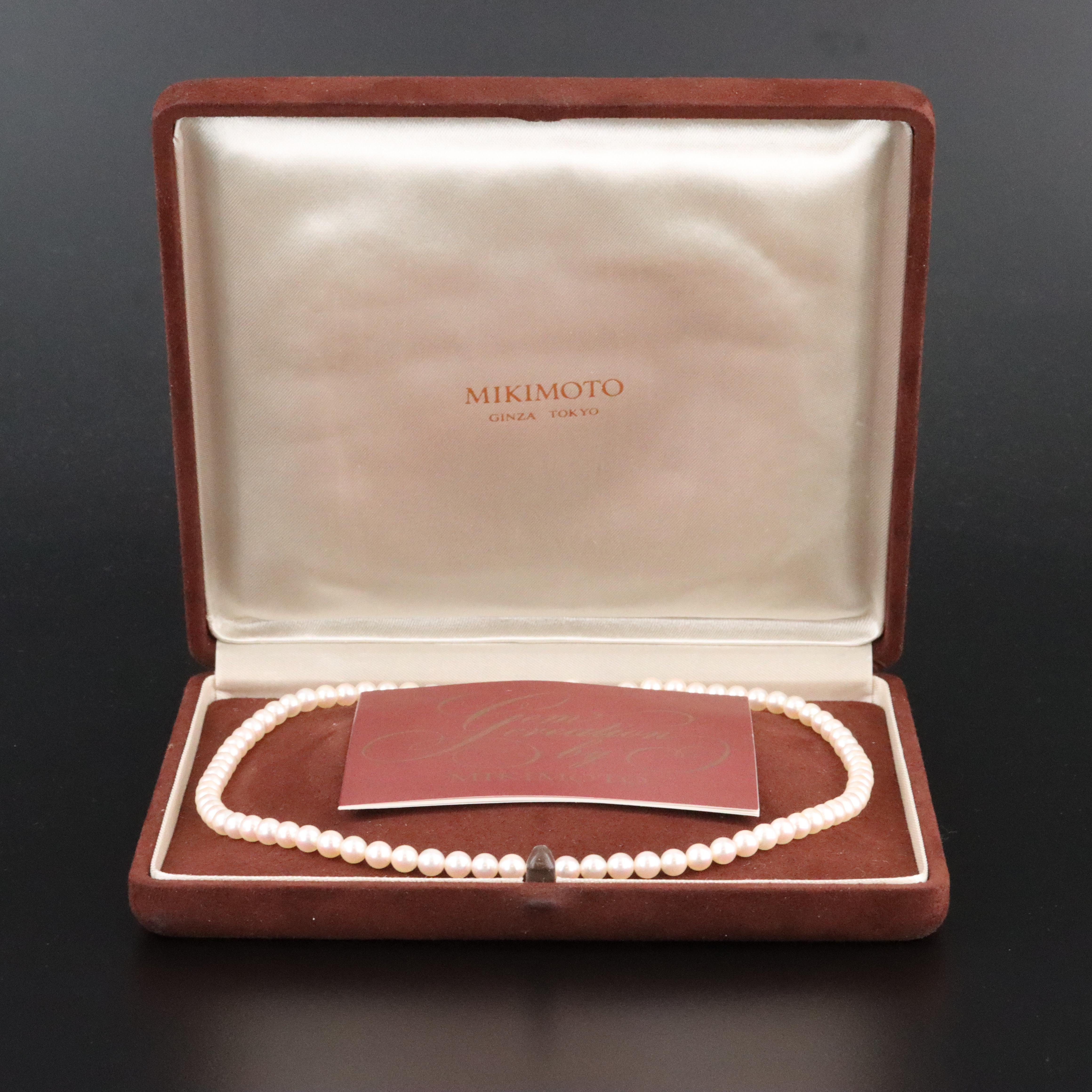 Mikimoto Pearl Necklace with Sterling Clasp