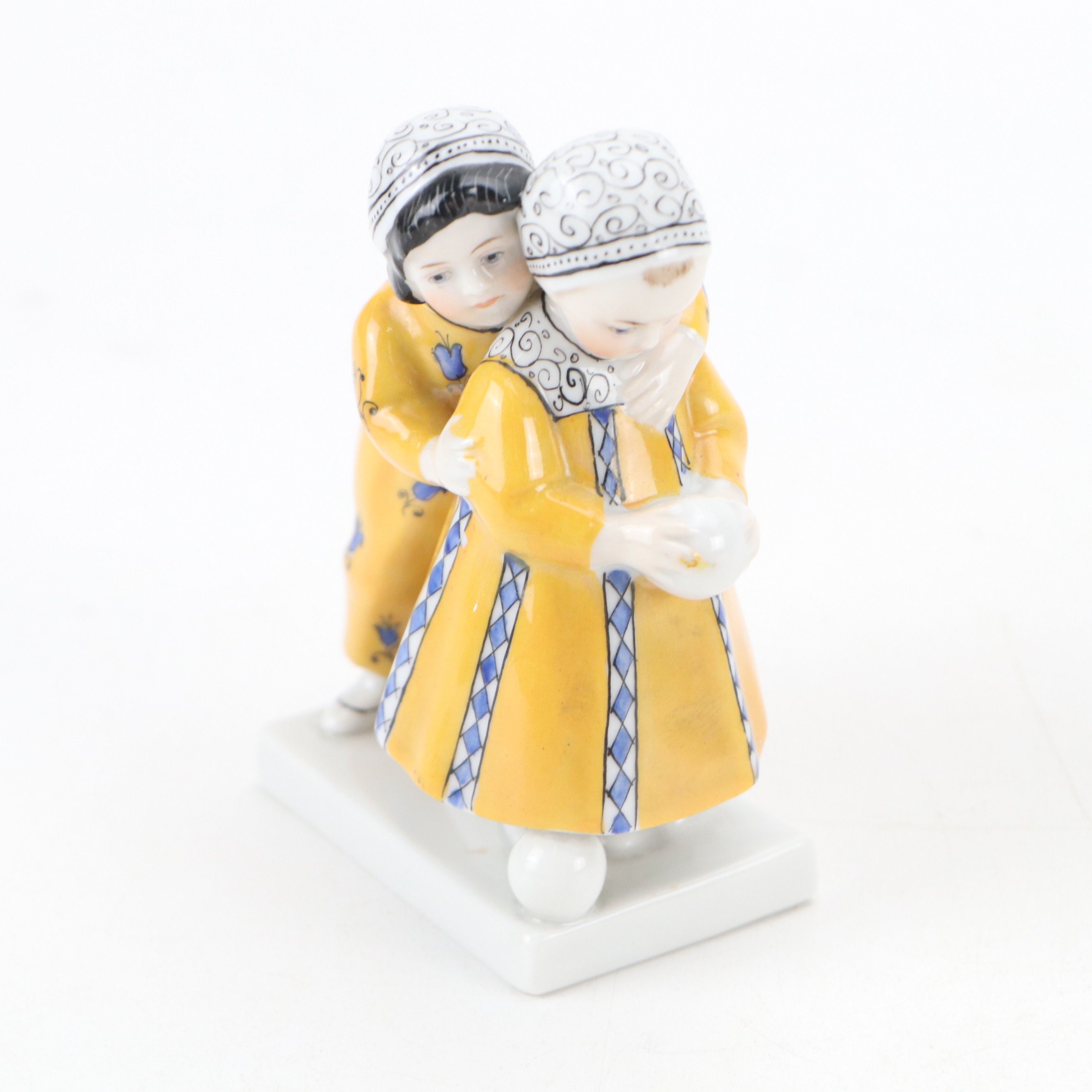 Goebel Porcelain Figural Group with Belleek Animals and Other Cat Figurine