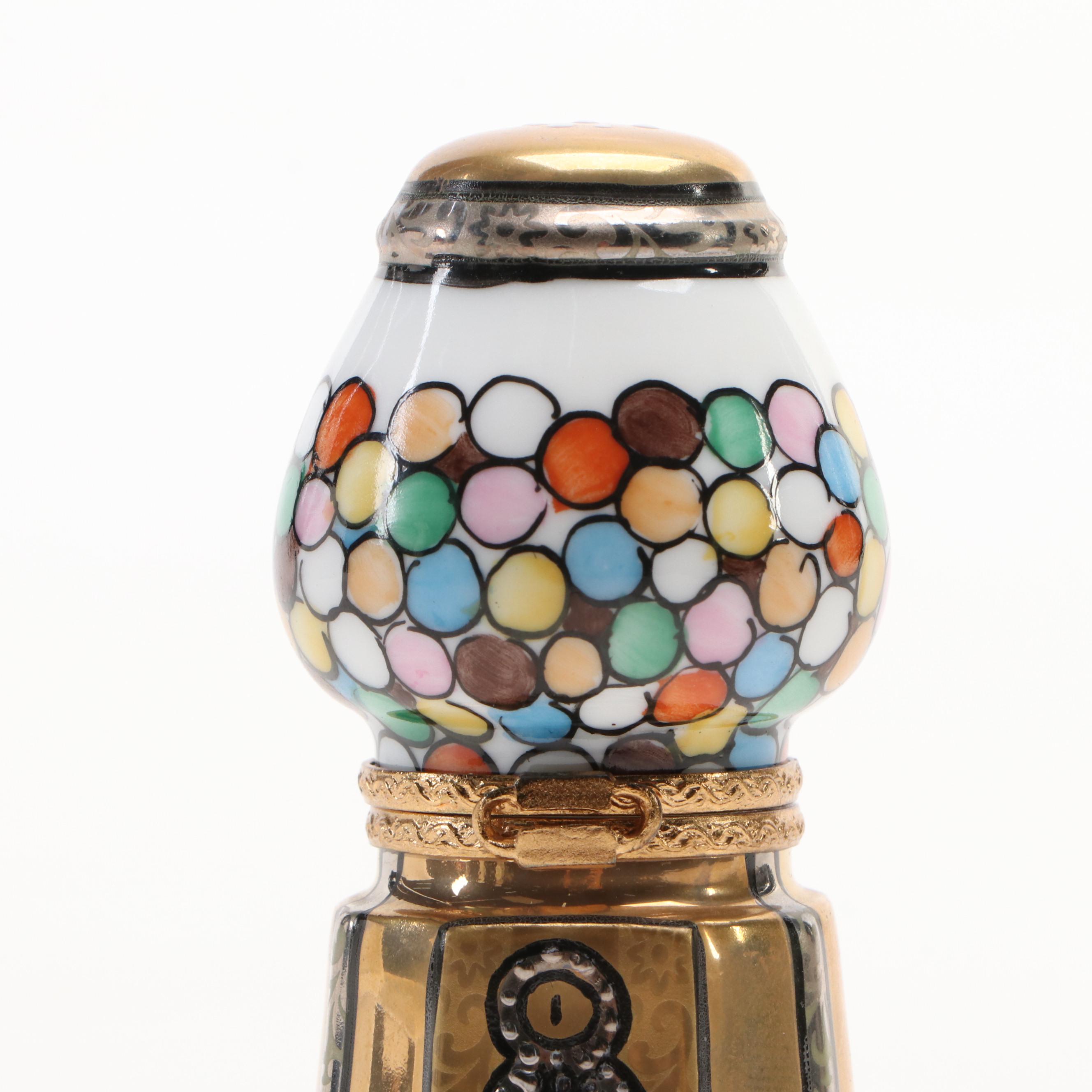 Limoges Porcelain Gumball Machine Shaped Box