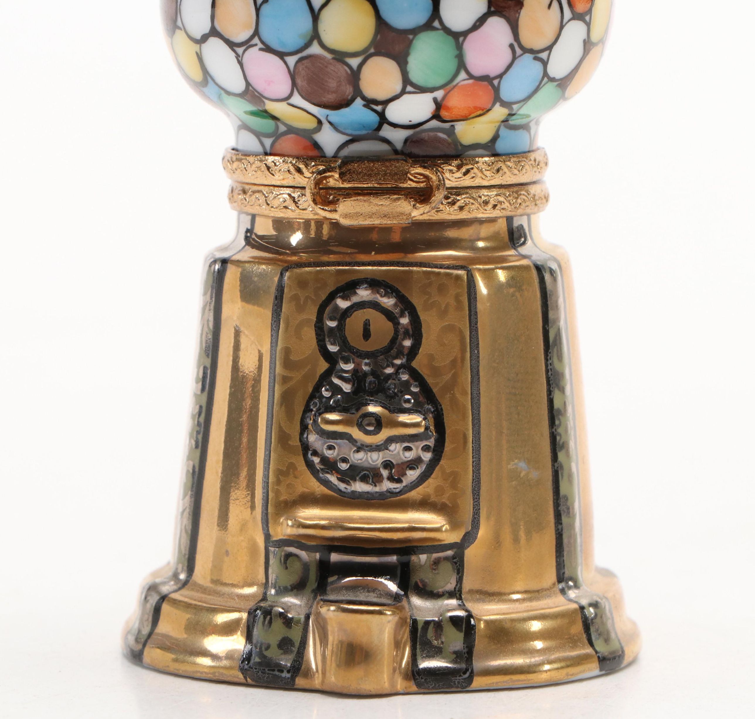 Limoges Porcelain Gumball Machine Shaped Box