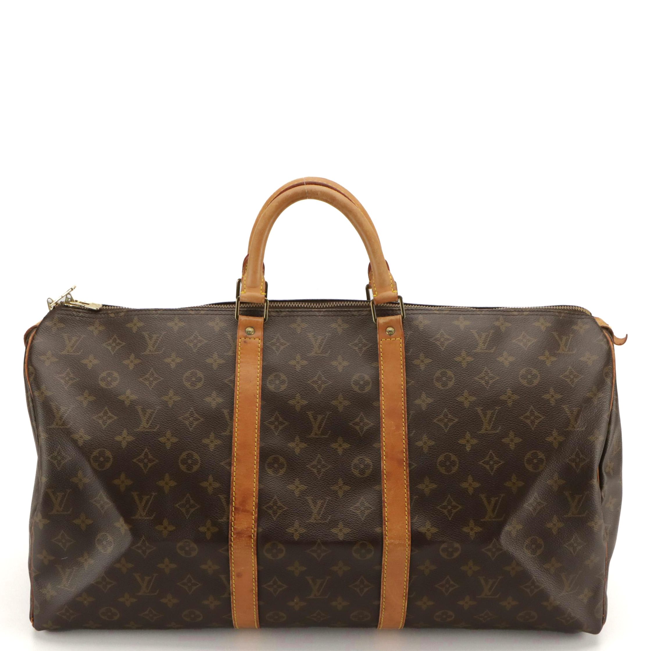 Louis Vuitton Keepall 55 in Monogram Canvas and Vachetta Leather
