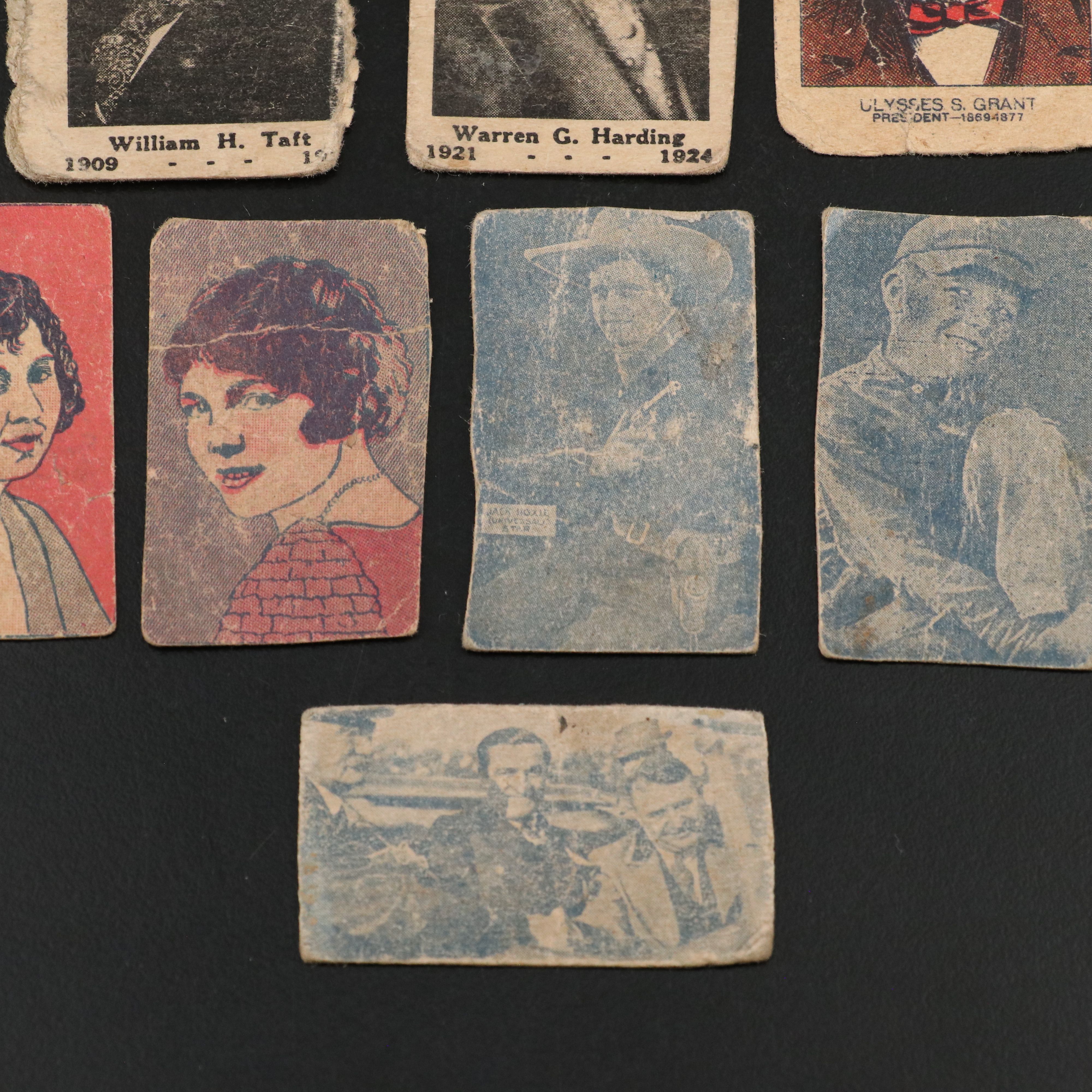 Twenty-Two W512 Trading Cards, Silent Film Stars, Including Chaplin, 1926