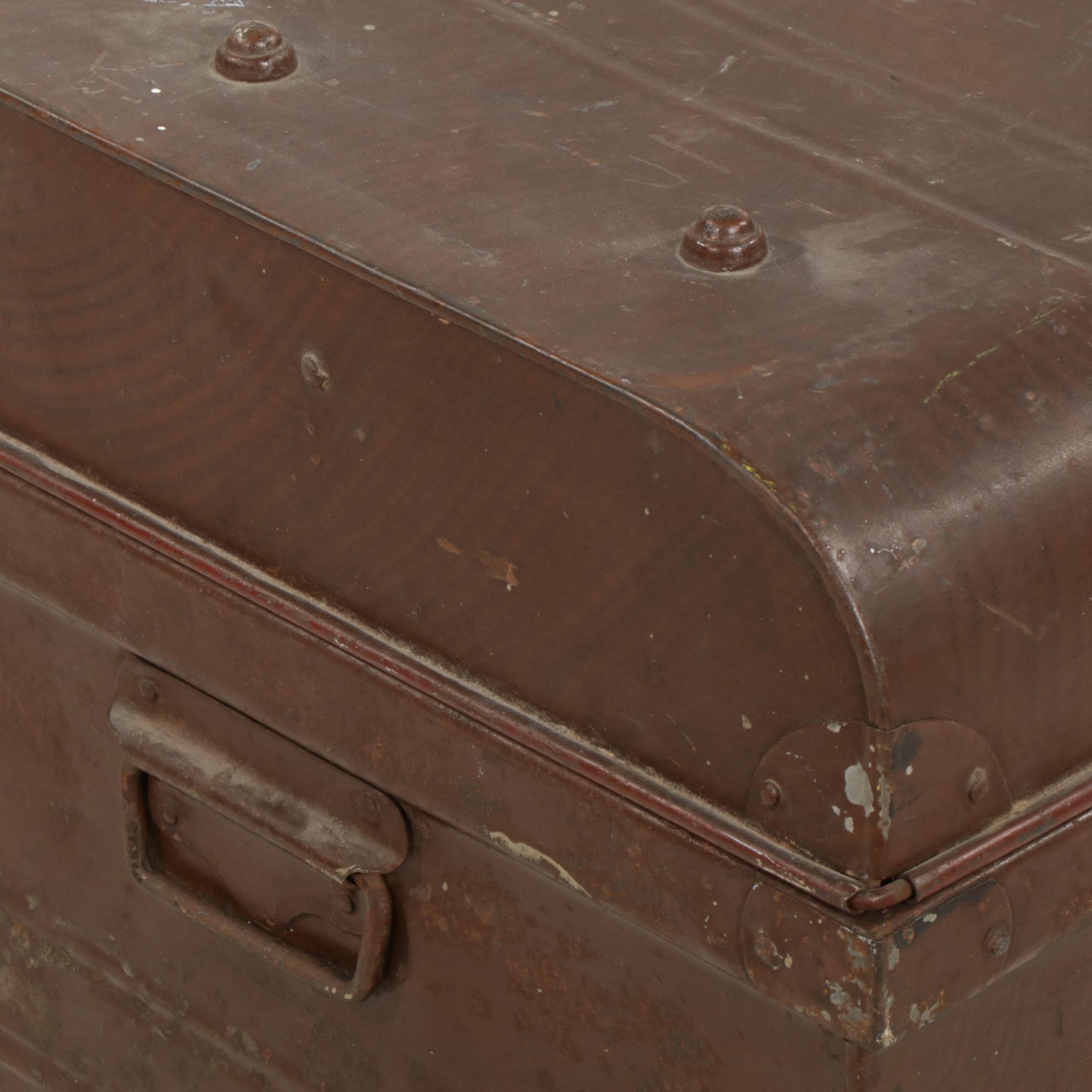 Jeffcoat Brothers Metal Trunk, Early 20th Century
