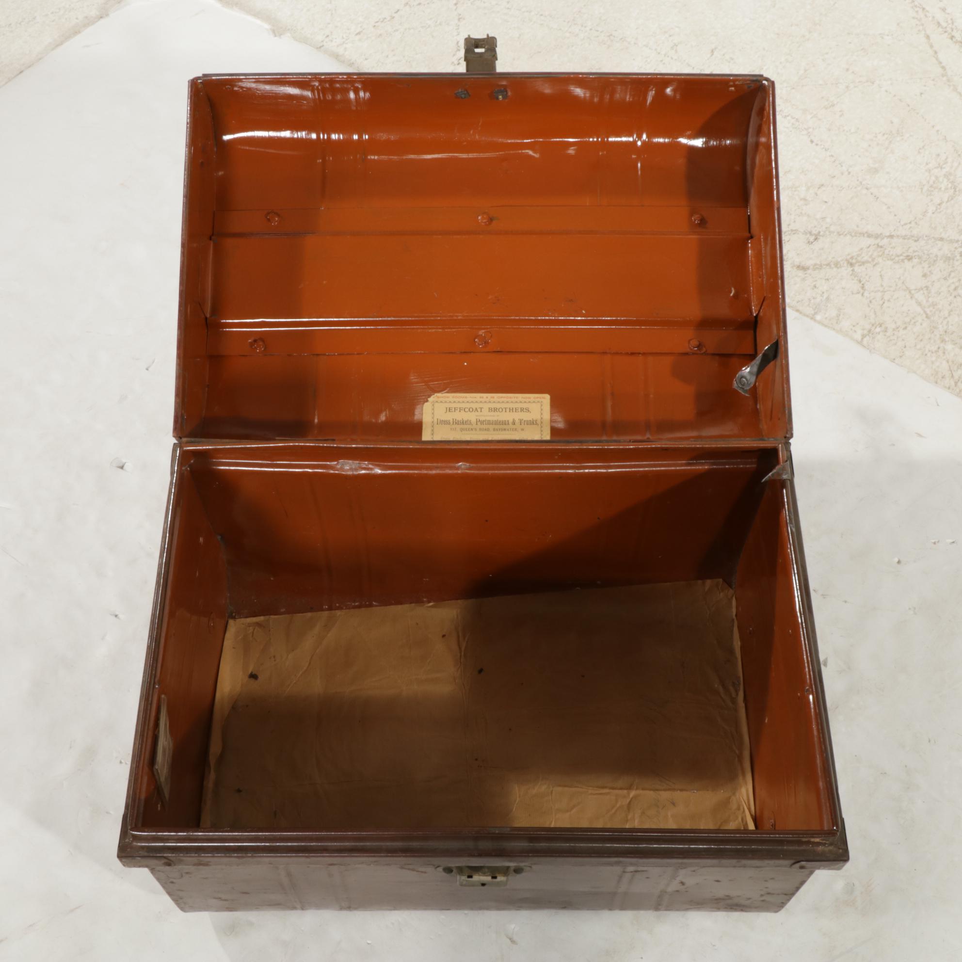 Jeffcoat Brothers Metal Trunk, Early 20th Century
