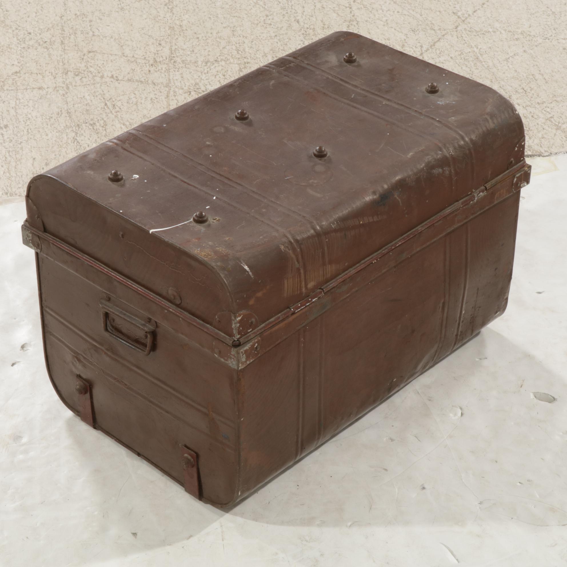Jeffcoat Brothers Metal Trunk, Early 20th Century