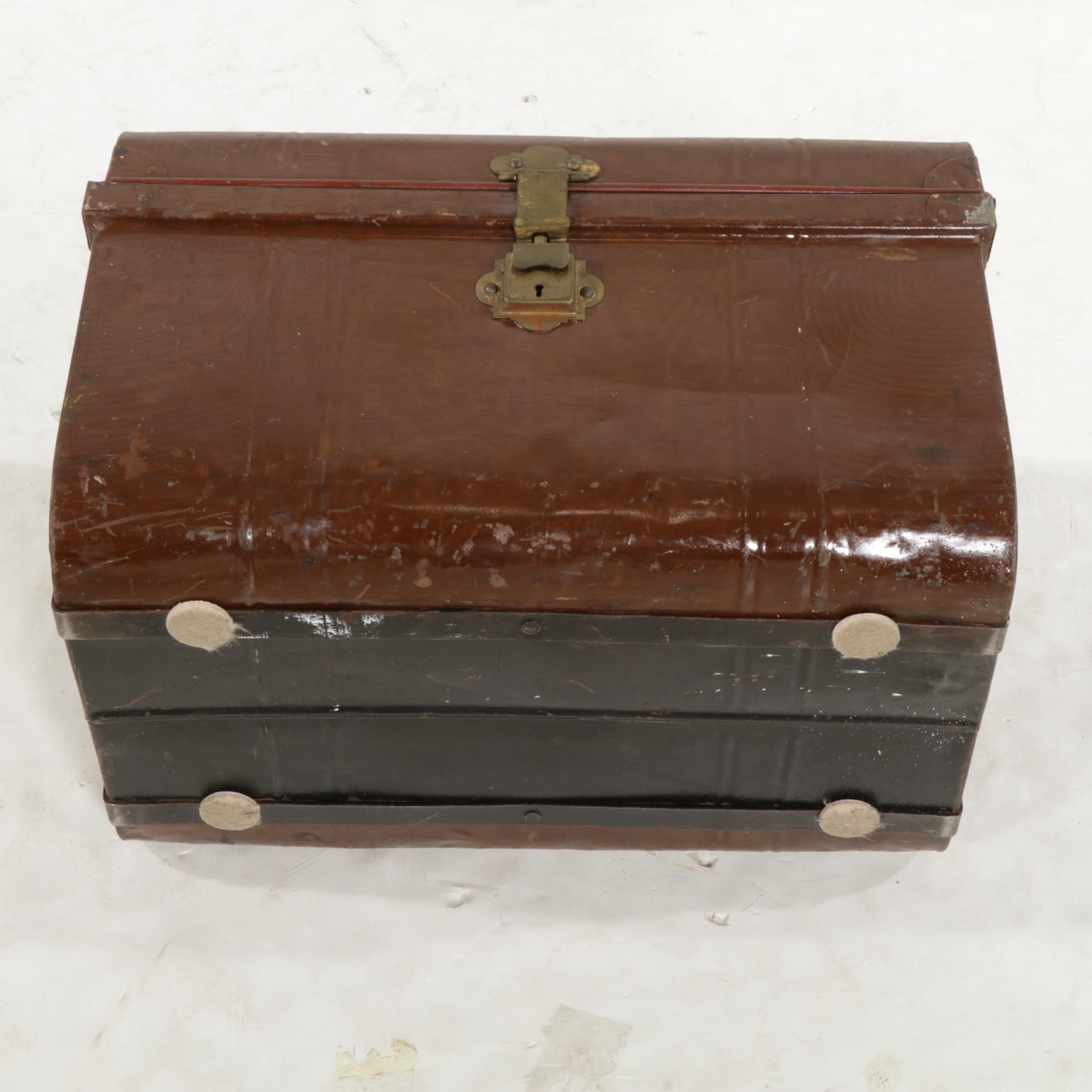 Jeffcoat Brothers Metal Trunk, Early 20th Century