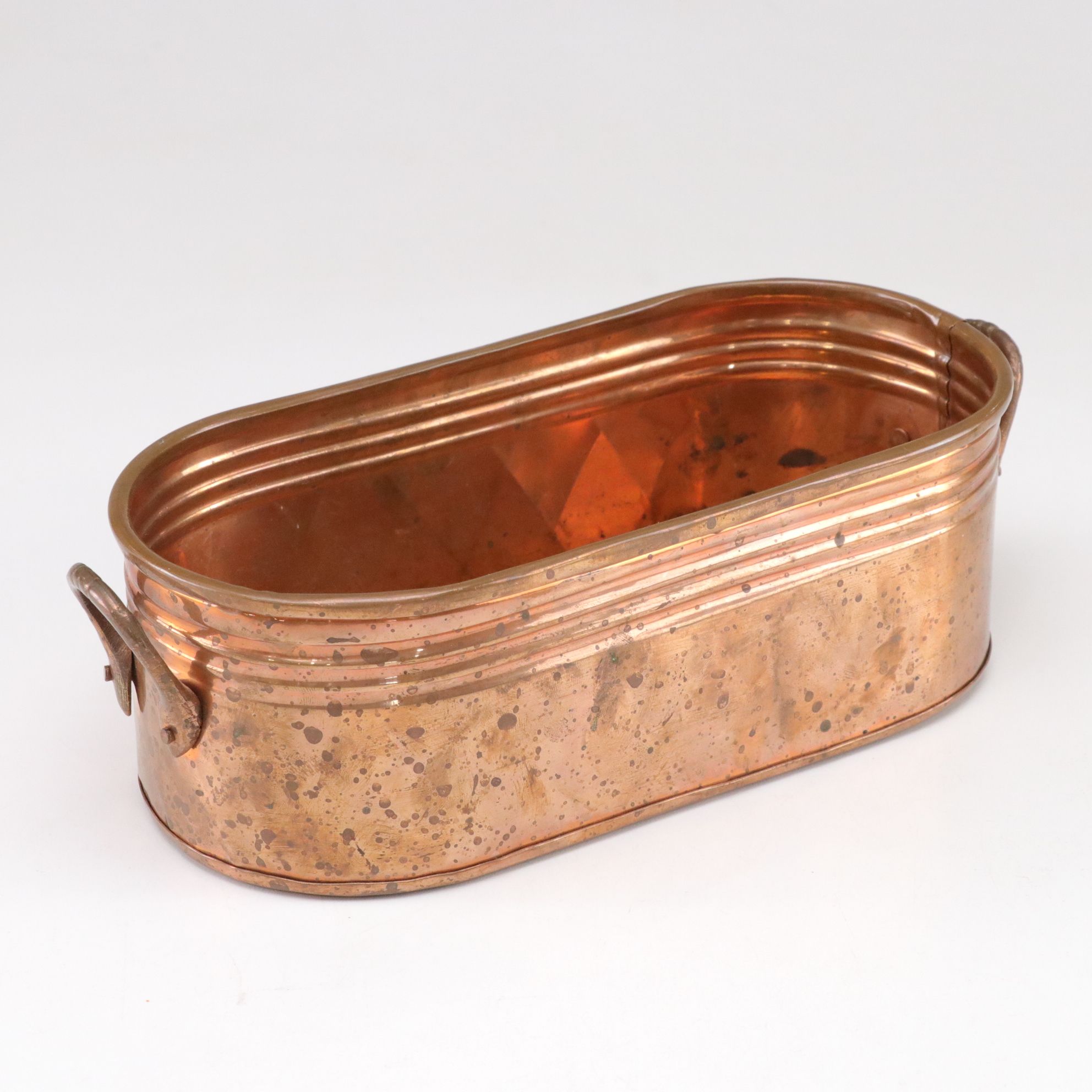 Hammered Copper Skillet, Expandable Brass Trivet, Chalice and Copper Planter