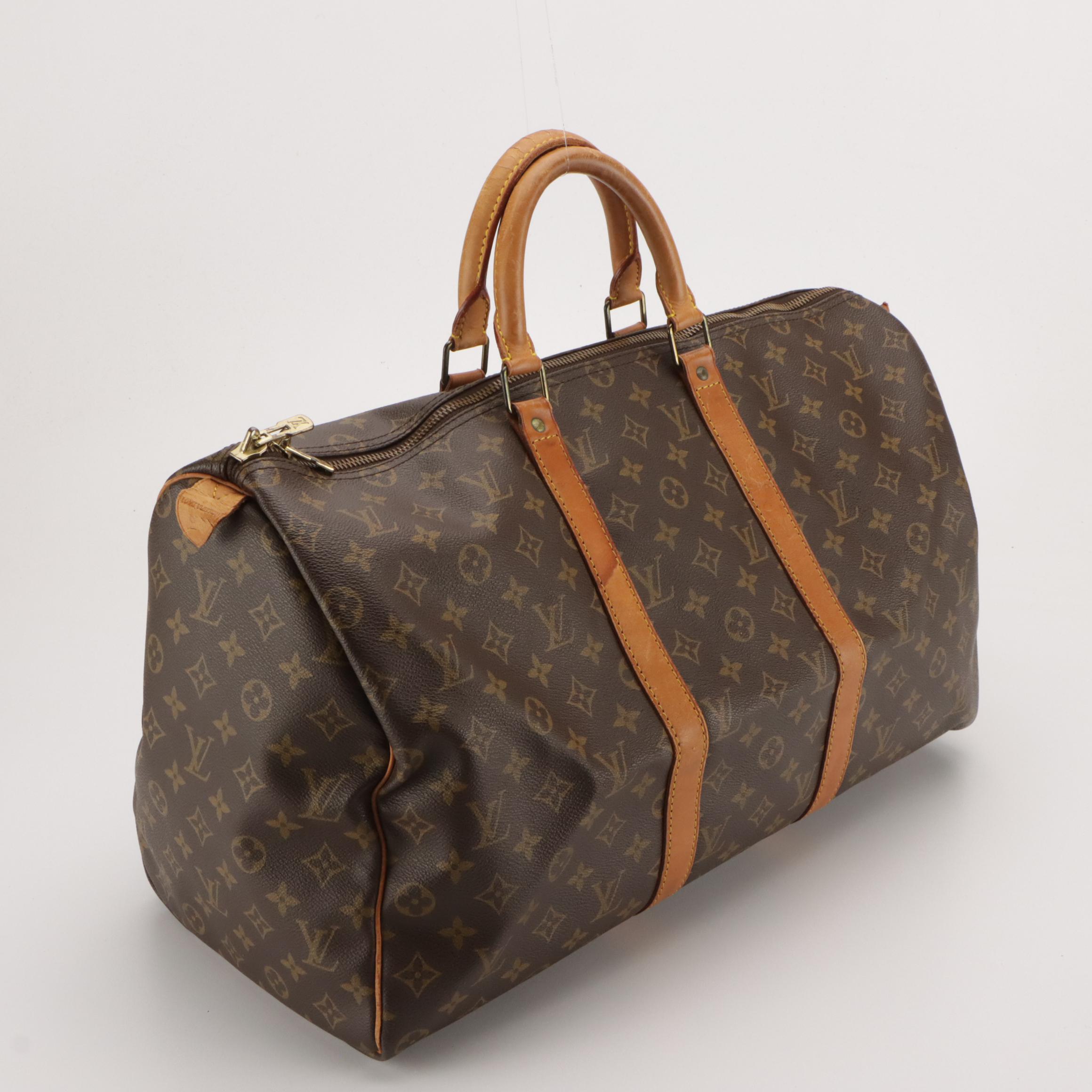 Louis Vuitton Keepall 50 in Monogram Canvas and Vachetta Leather