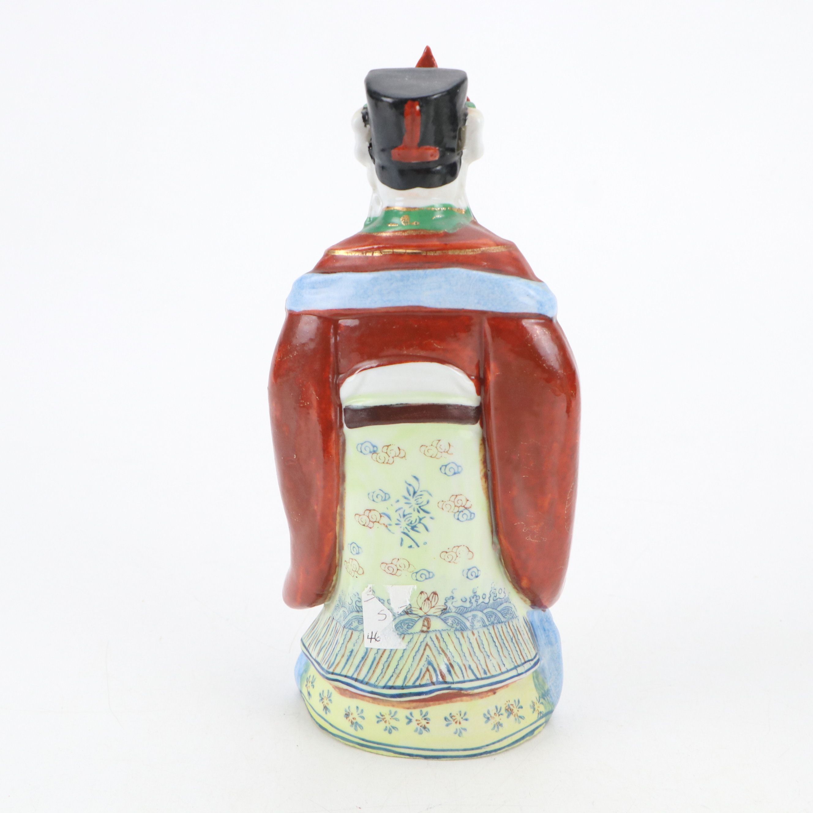 Chinese Porcelain Sanxing Deities Fu, Lu, Shao and Qing Style Emperor Figure