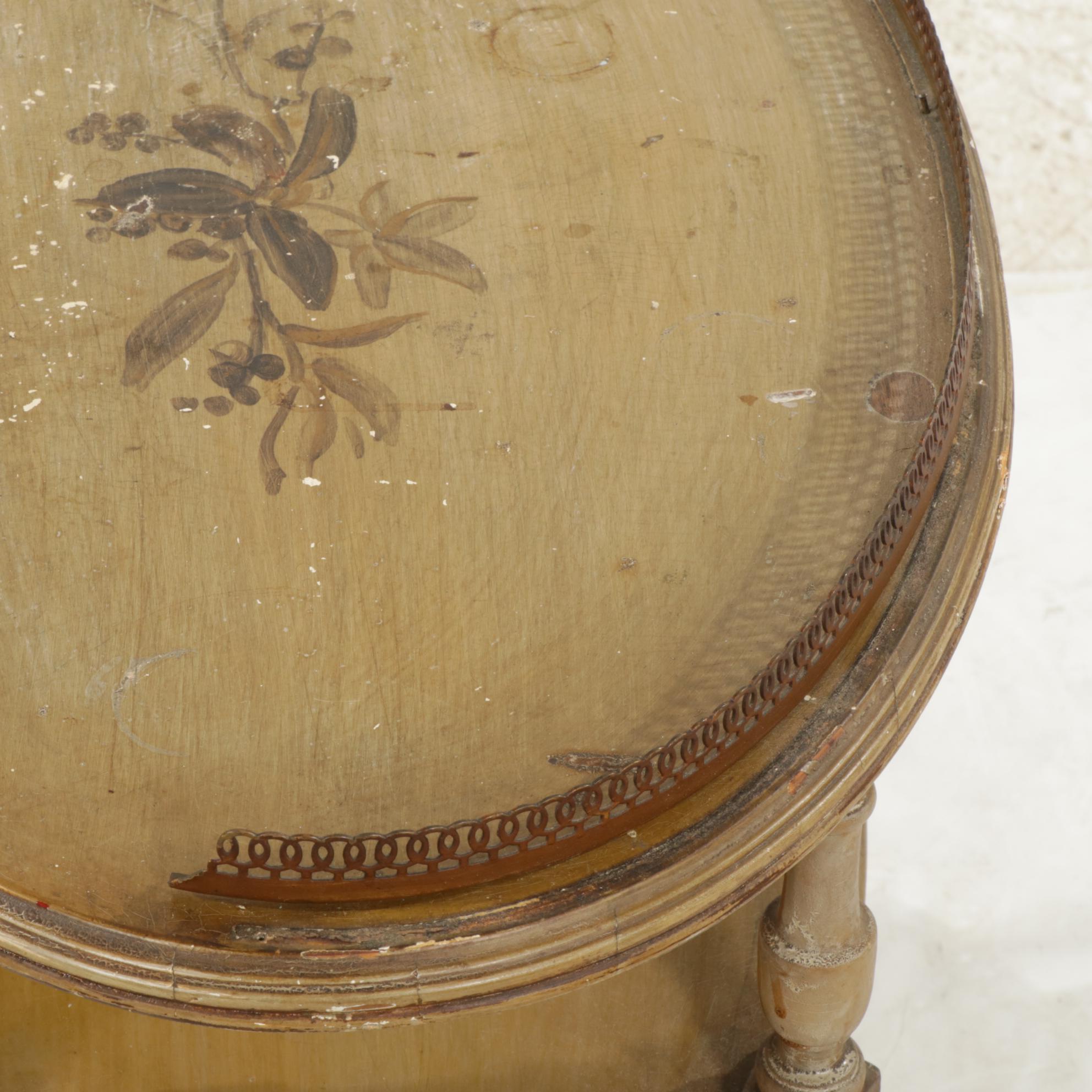 Paint Decorated Three-Tier Etagere, Early 20th Century
