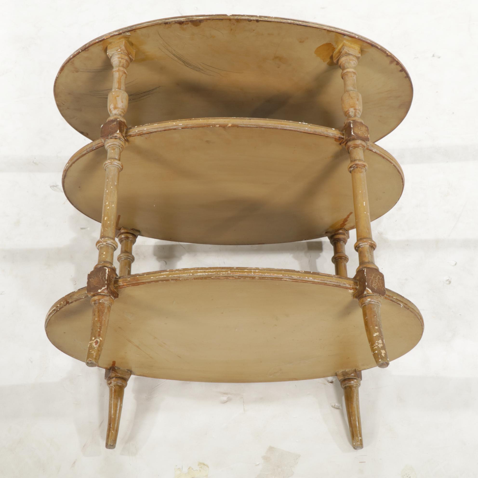 Paint Decorated Three-Tier Etagere, Early 20th Century