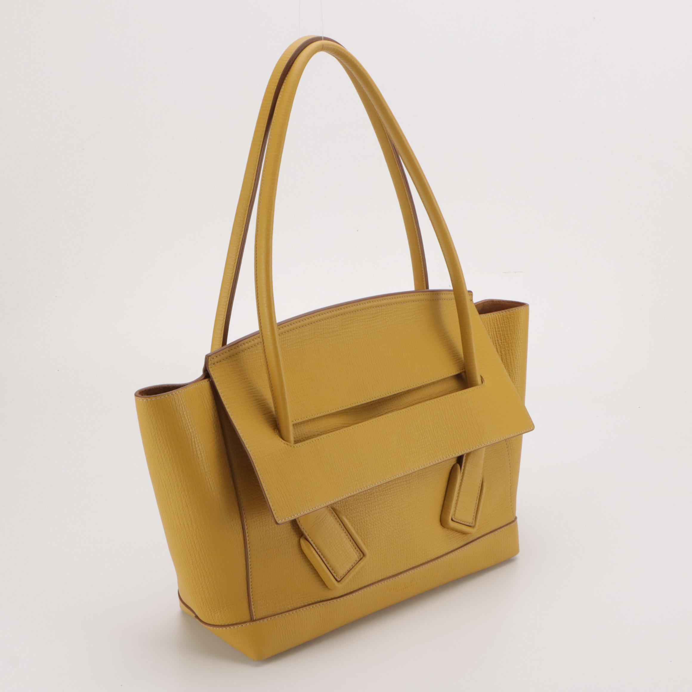 Bottega Veneta Medium Arco Bag in Chartreuse Grained Leather