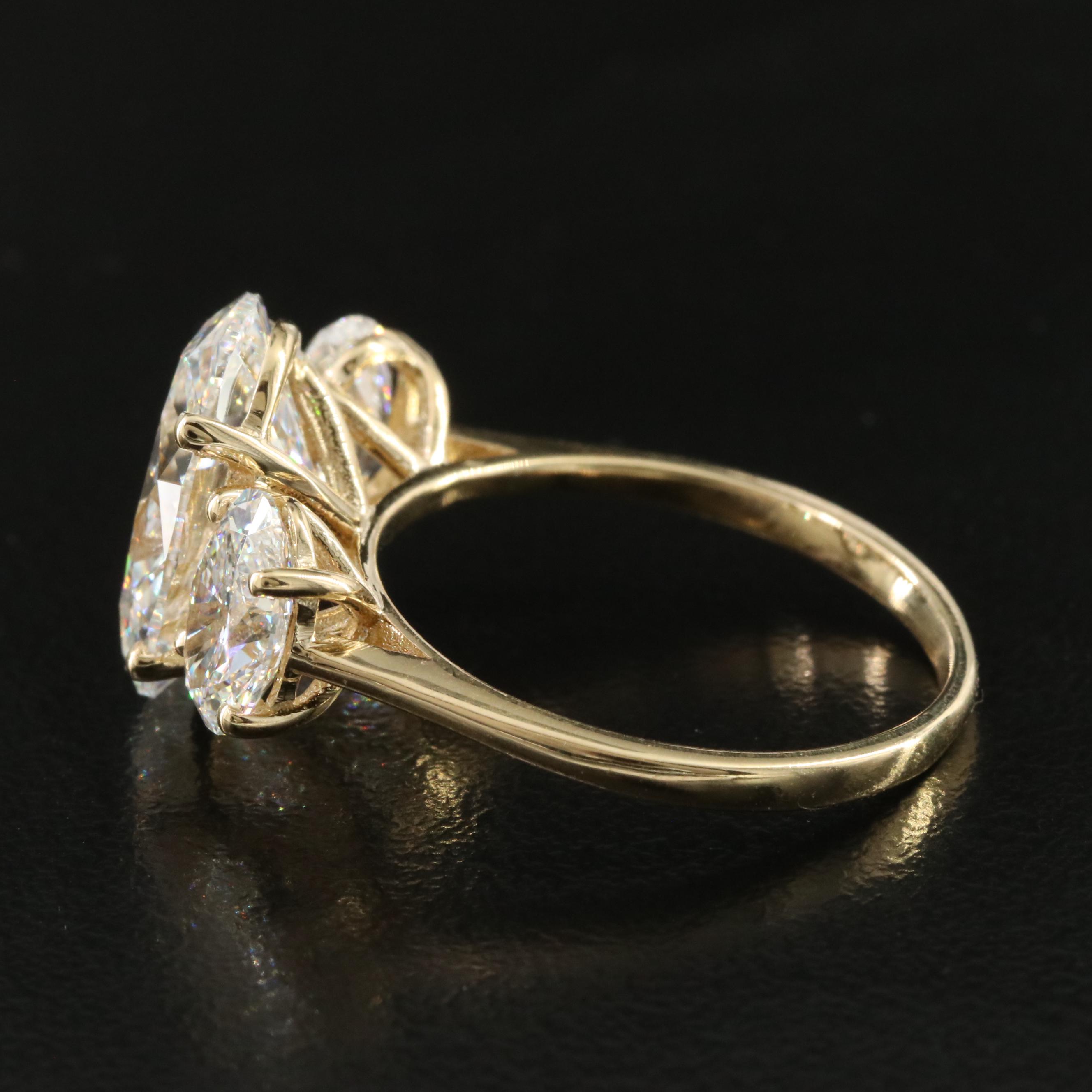 18K 7.12 CTW Lab Grown Diamond Three Stone Ring with IGI Reports