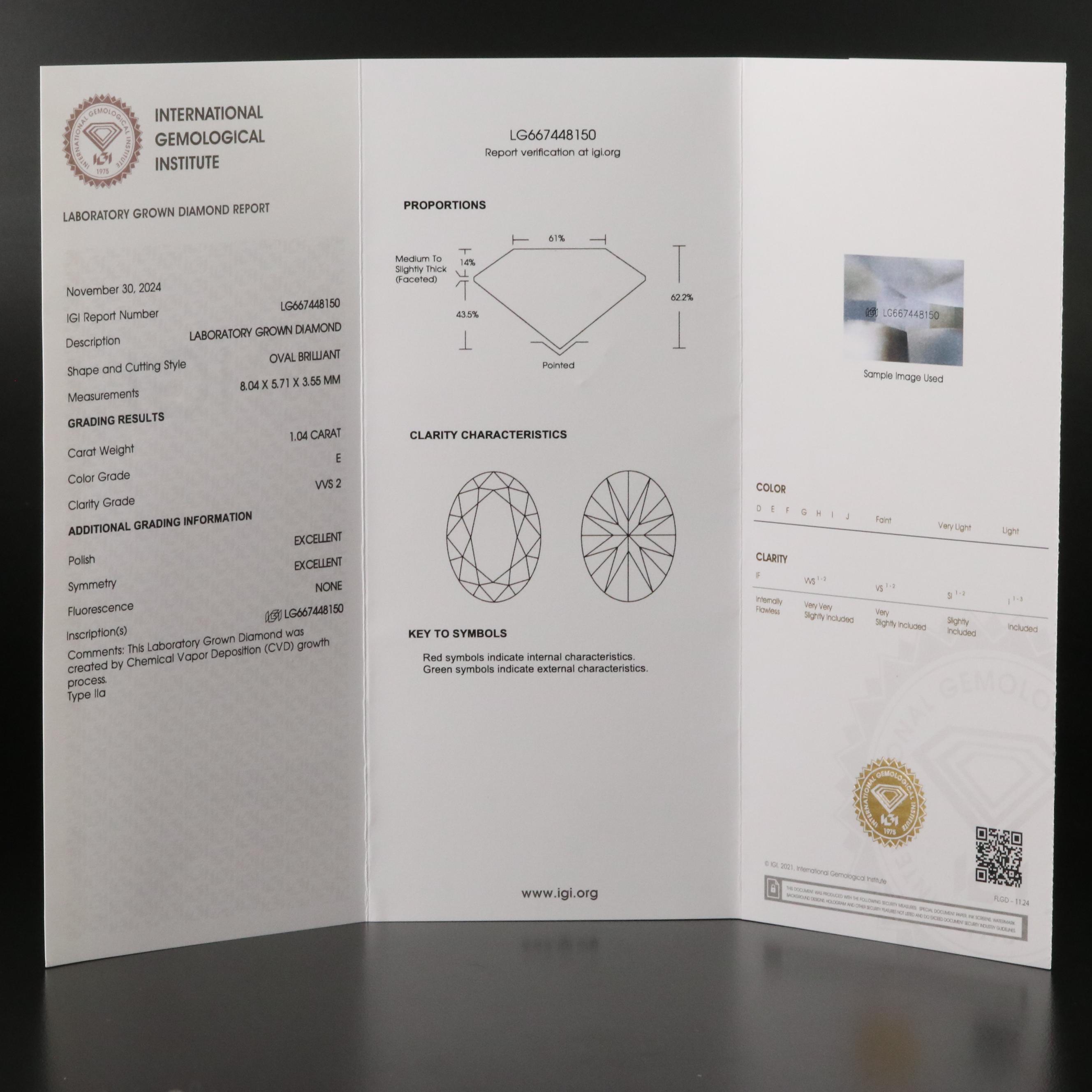 18K 7.12 CTW Lab Grown Diamond Three Stone Ring with IGI Reports