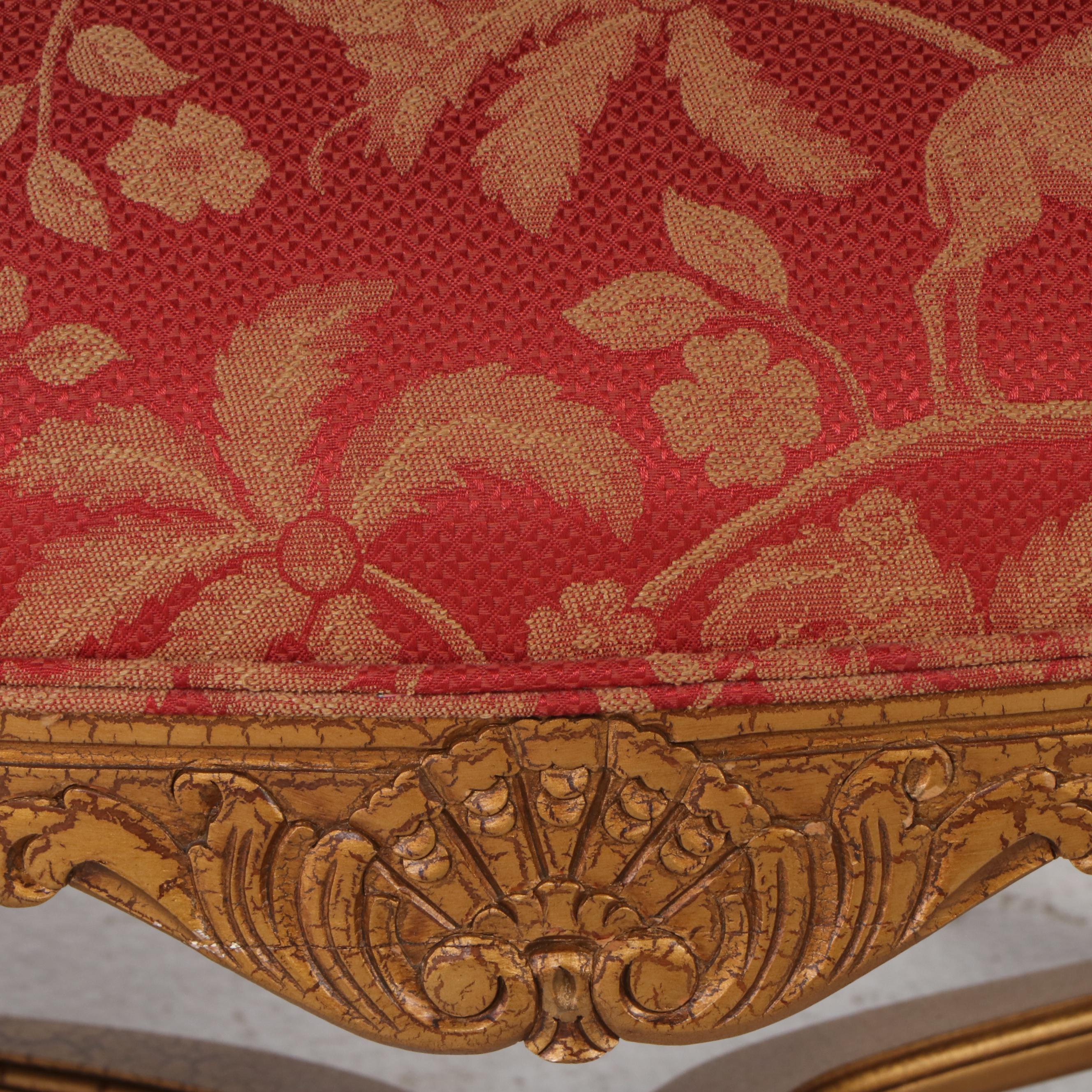 Pair of Henredon Louis XV Style Upholstered Fauteuil Chairs