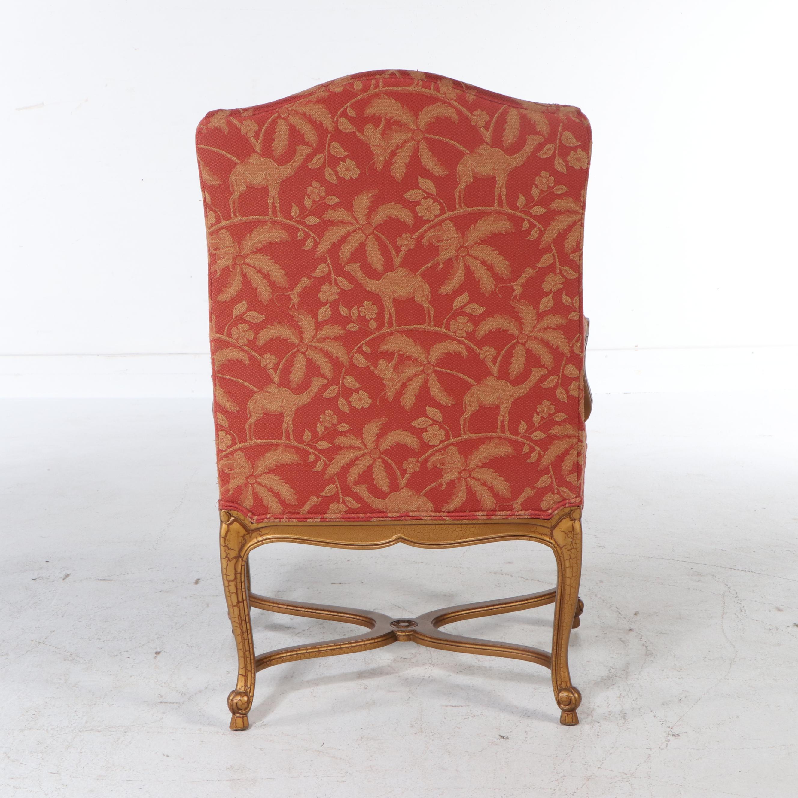 Pair of Henredon Louis XV Style Upholstered Fauteuil Chairs
