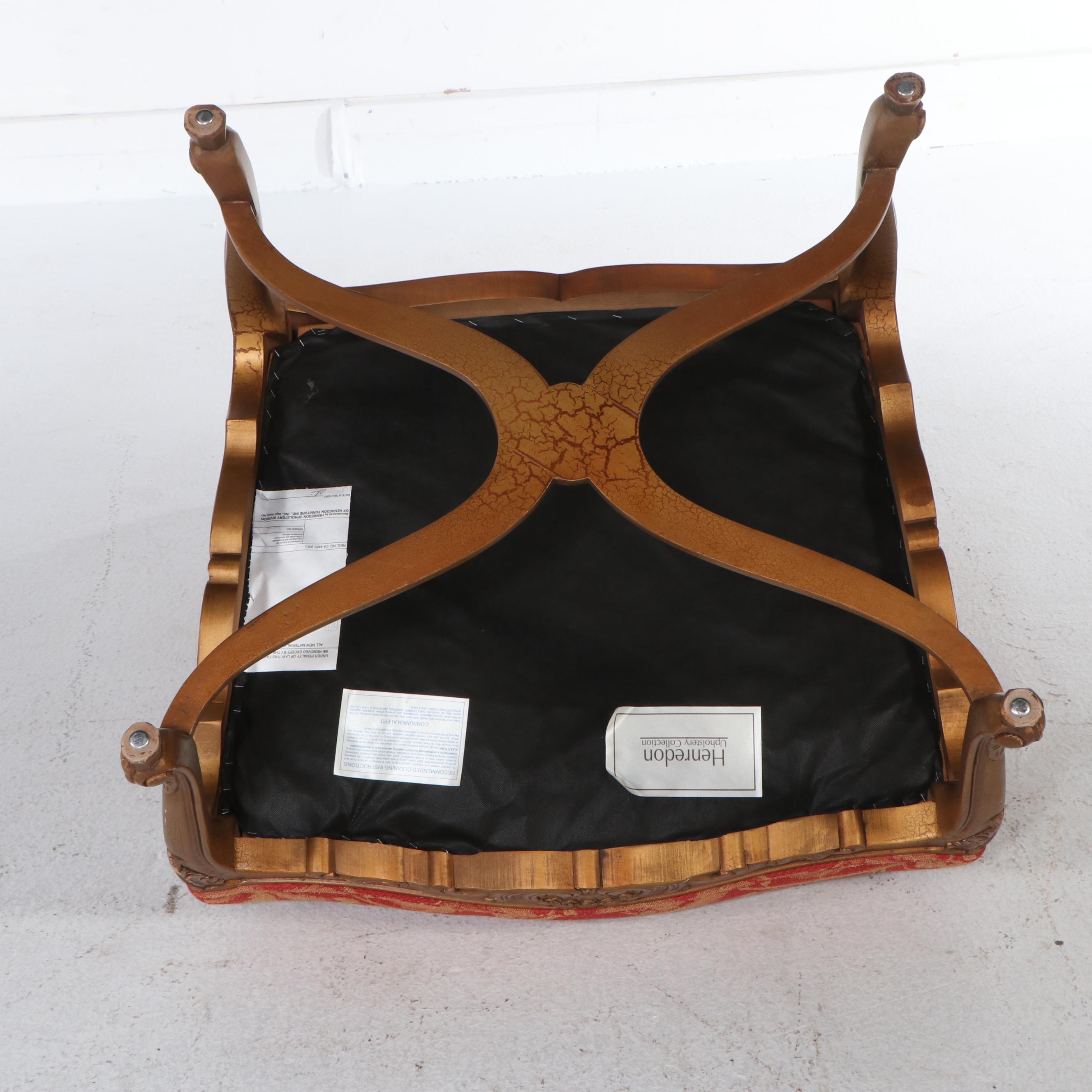 Pair of Henredon Louis XV Style Upholstered Fauteuil Chairs