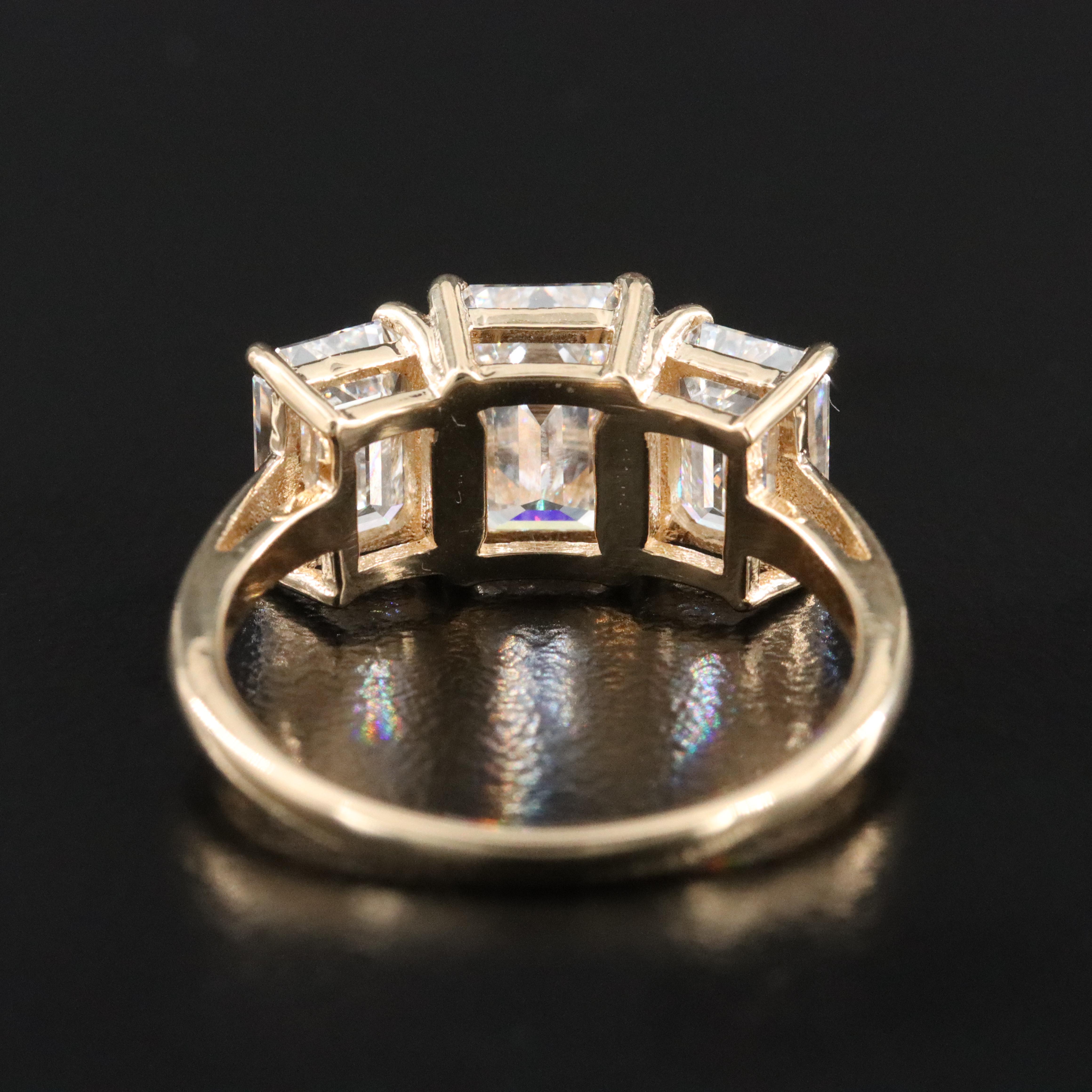 18K 3.98 CTW Lab Grown Diamond Three Stone Ring with IGI Reports