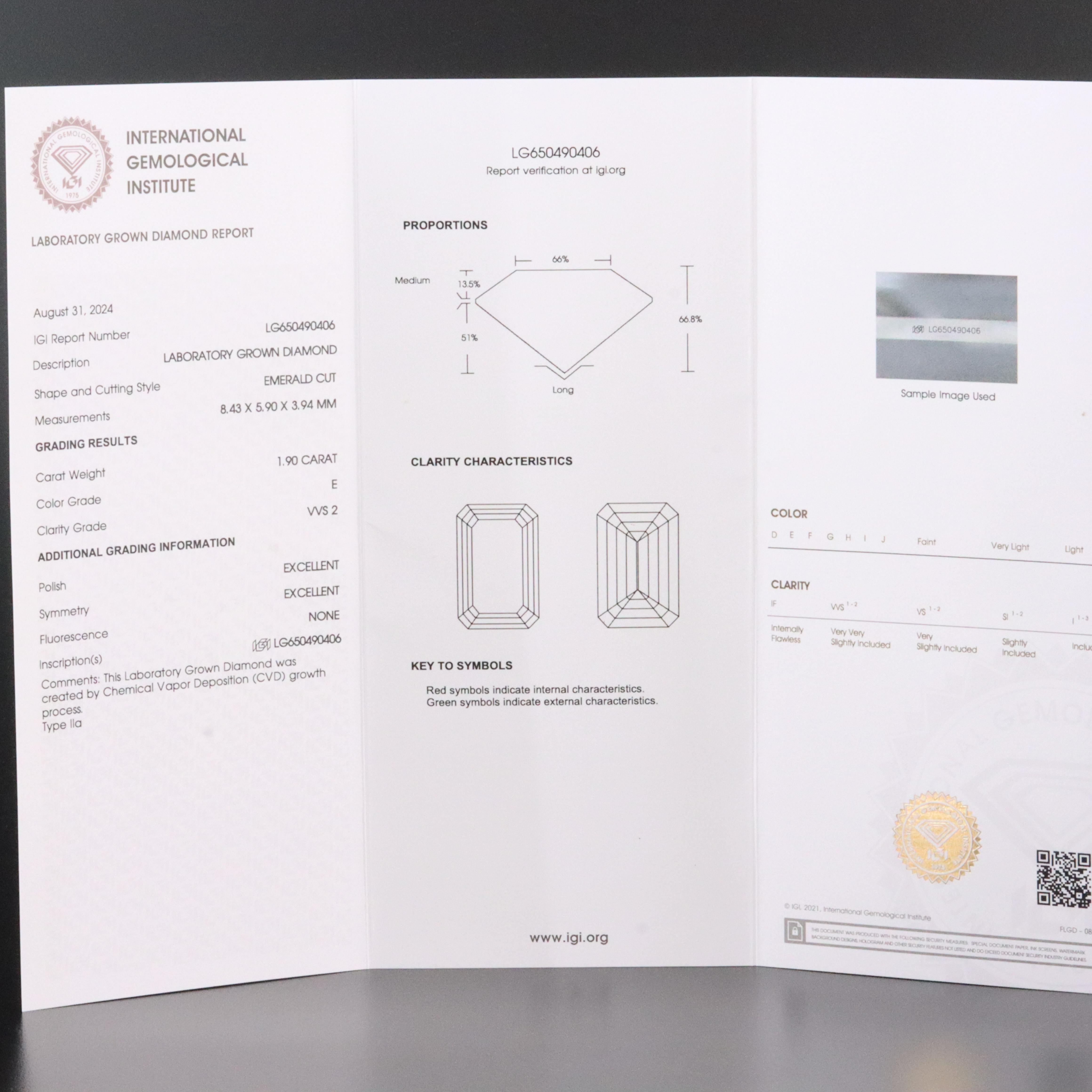 18K 3.98 CTW Lab Grown Diamond Three Stone Ring with IGI Reports