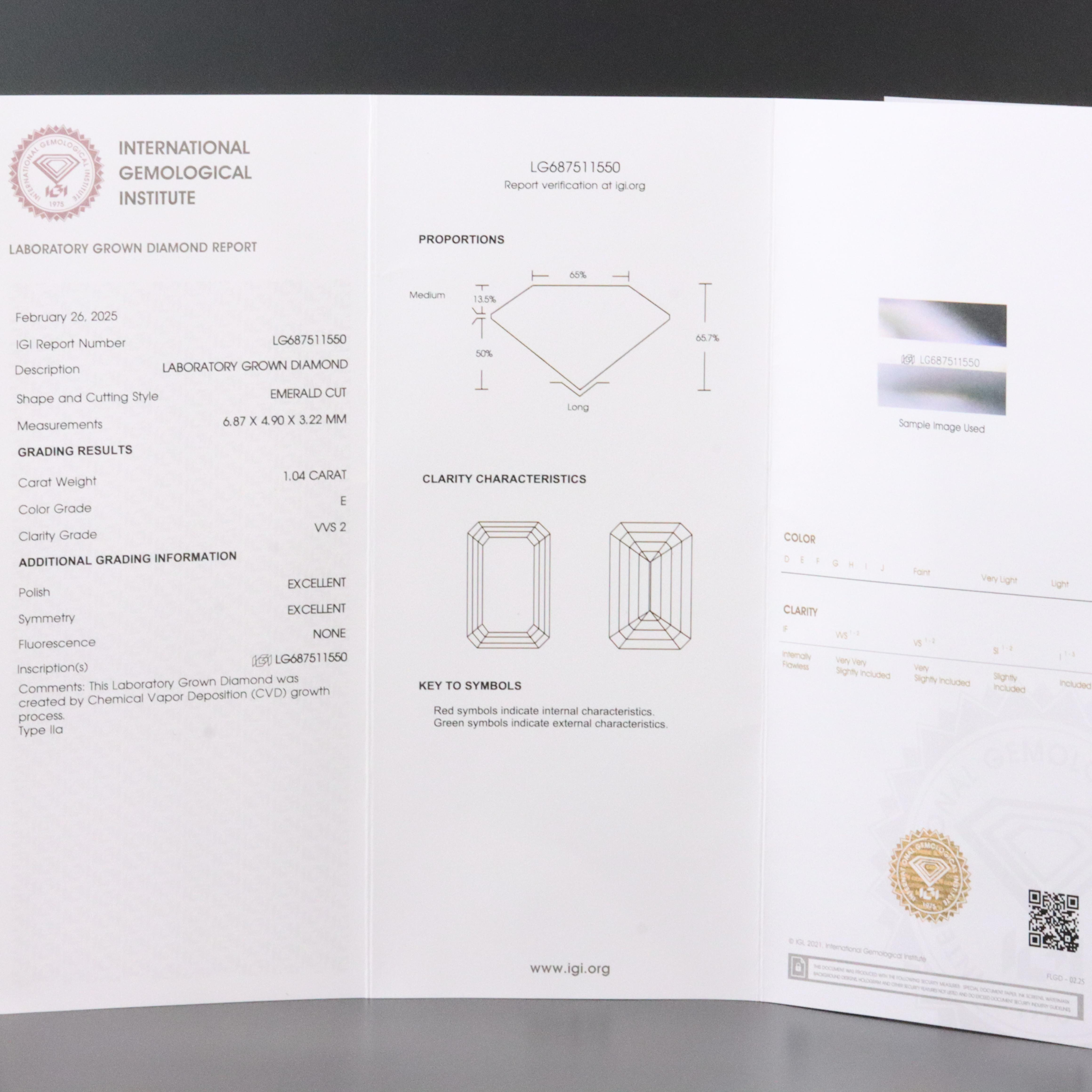 18K 3.98 CTW Lab Grown Diamond Three Stone Ring with IGI Reports