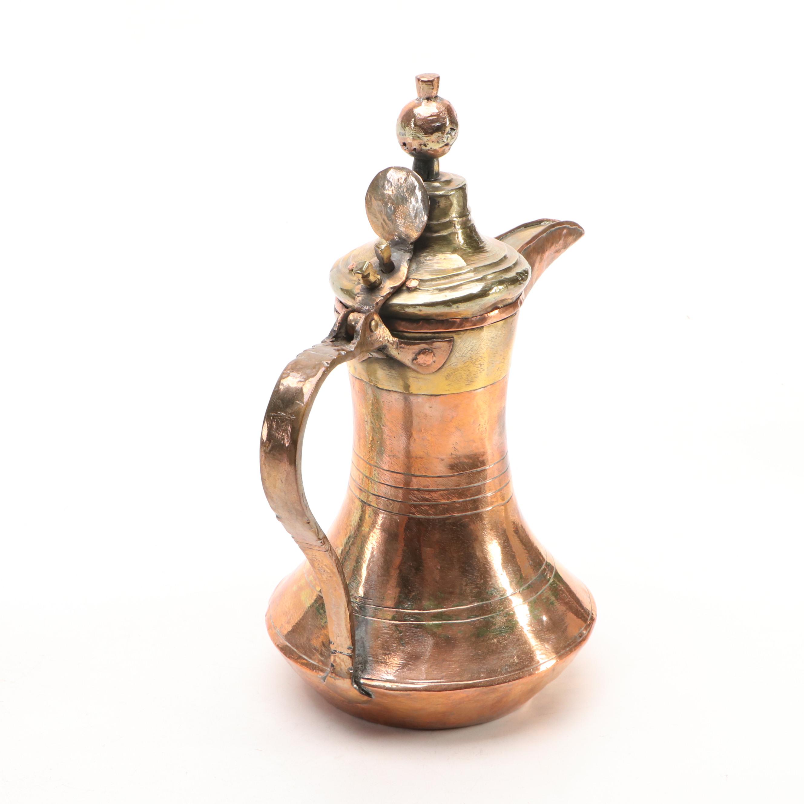 Baldwin Swinging Brass Chamberstick with Hammered Dallah and Other Décor