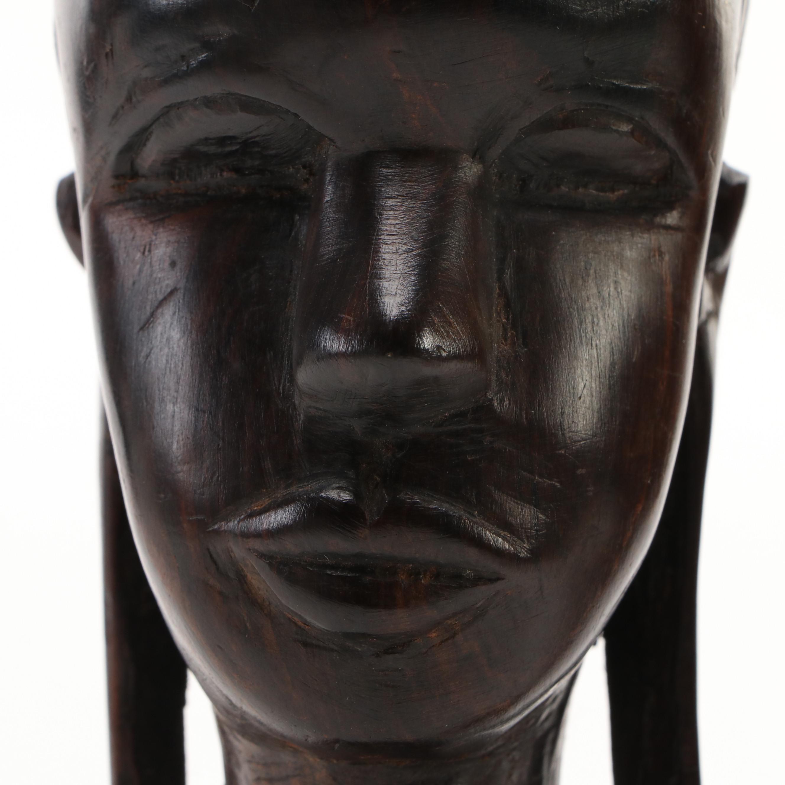 Mother-of-Pearl and Abalone Inlay Decorative Box, Ebony Bust and More