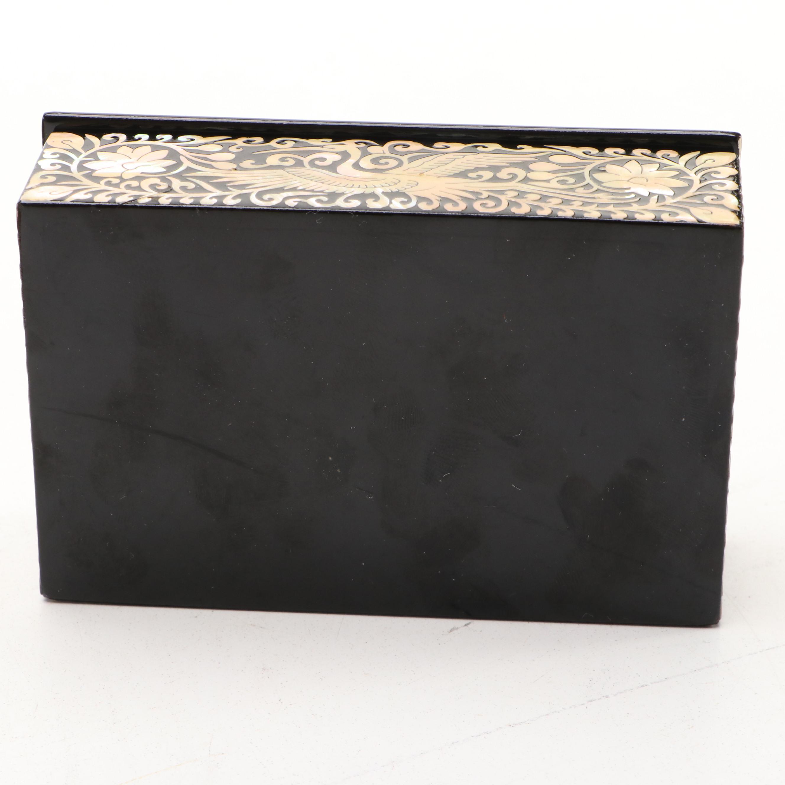 Mother-of-Pearl and Abalone Inlay Decorative Box, Ebony Bust and More