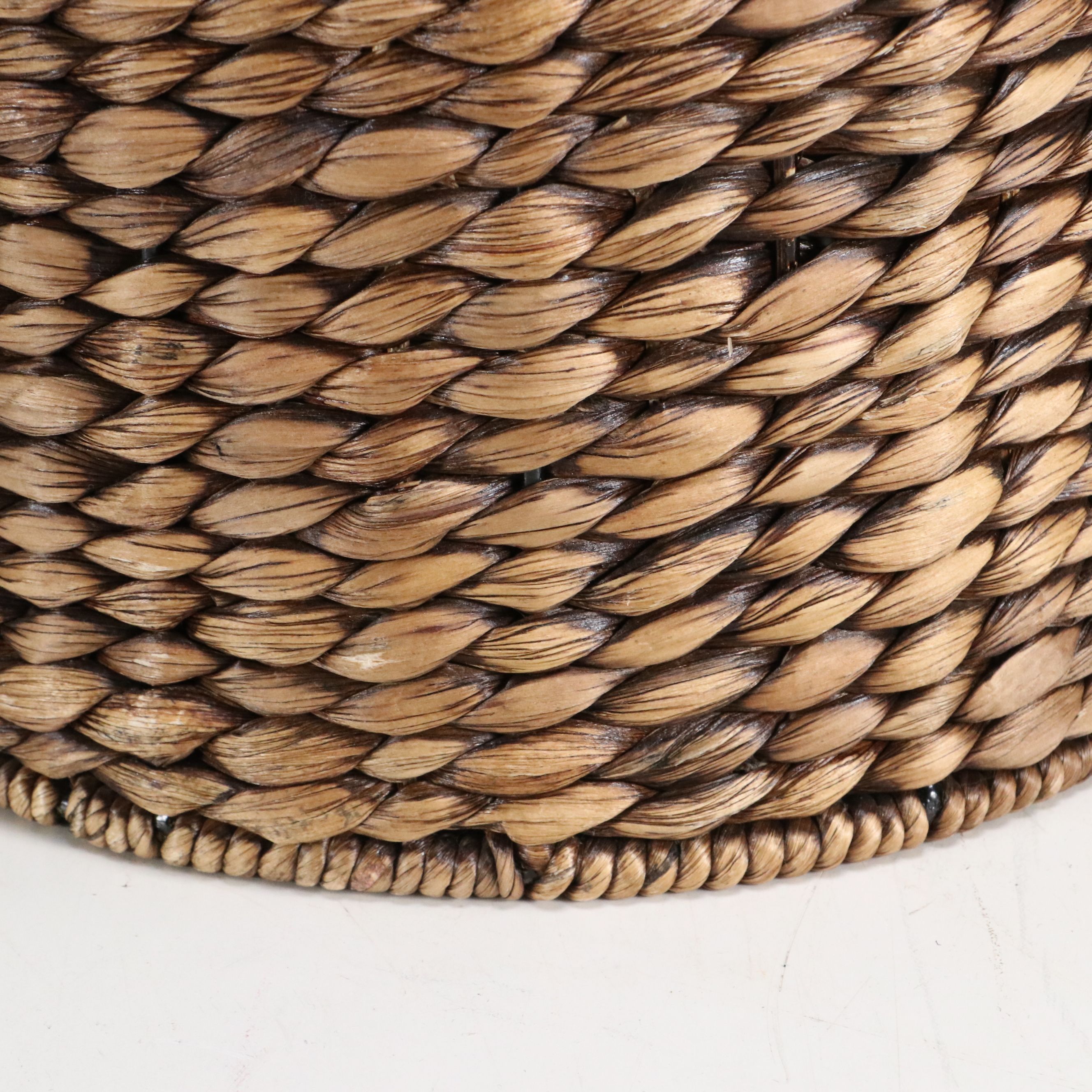 Contemporary Rush Woven Bottle-Shaped Vase